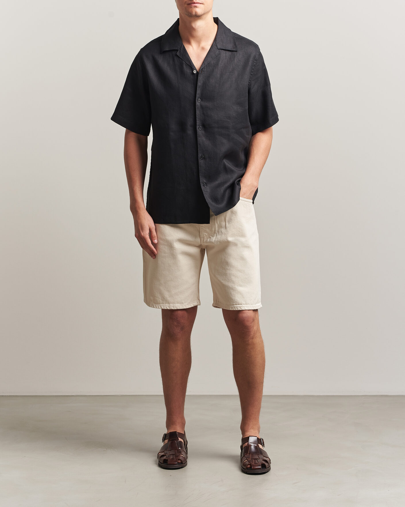 Herr | Skjortor | NN07 | Julio Linen Resort Shirt Black