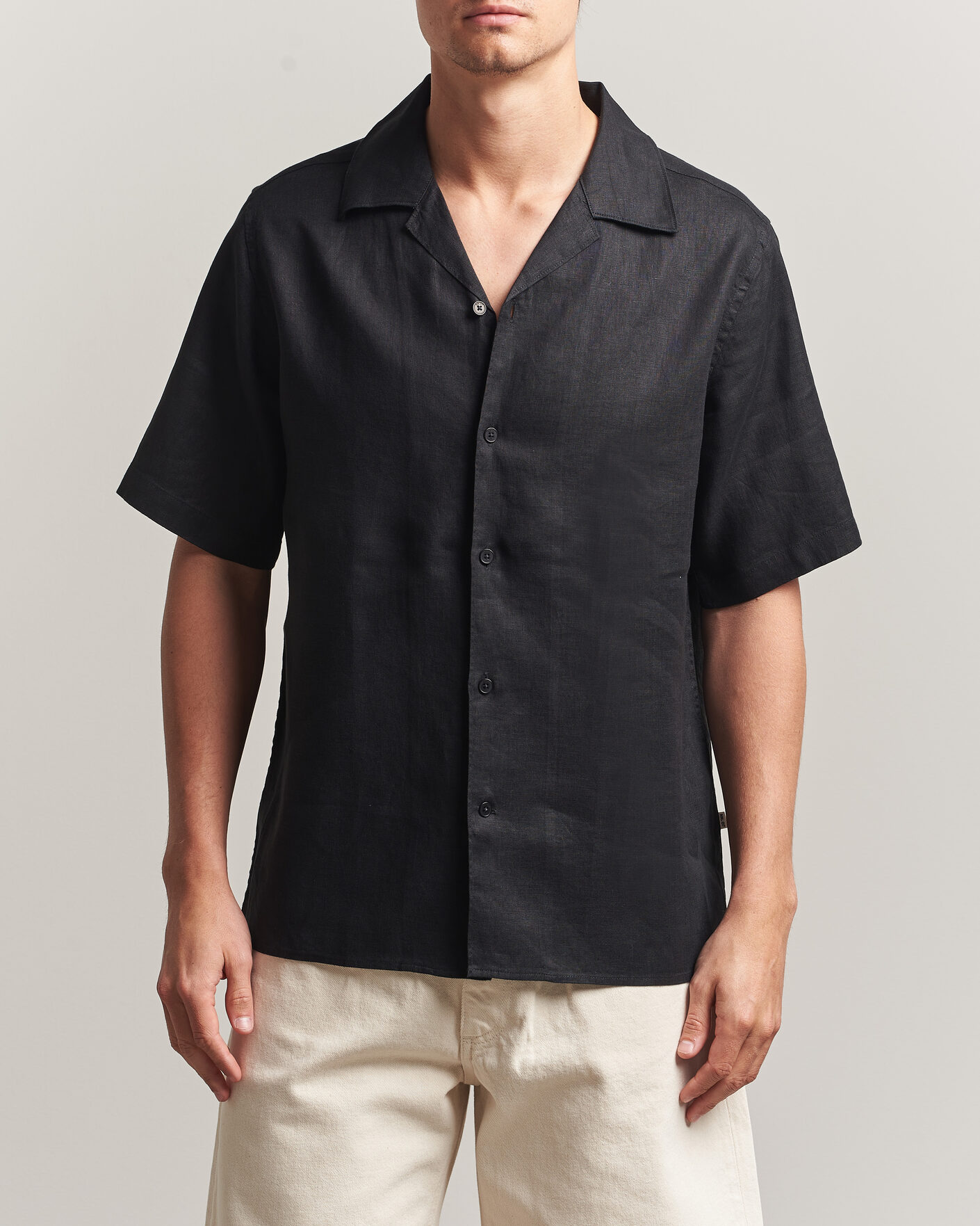 Herr | Skjortor | NN07 | Julio Linen Resort Shirt Black