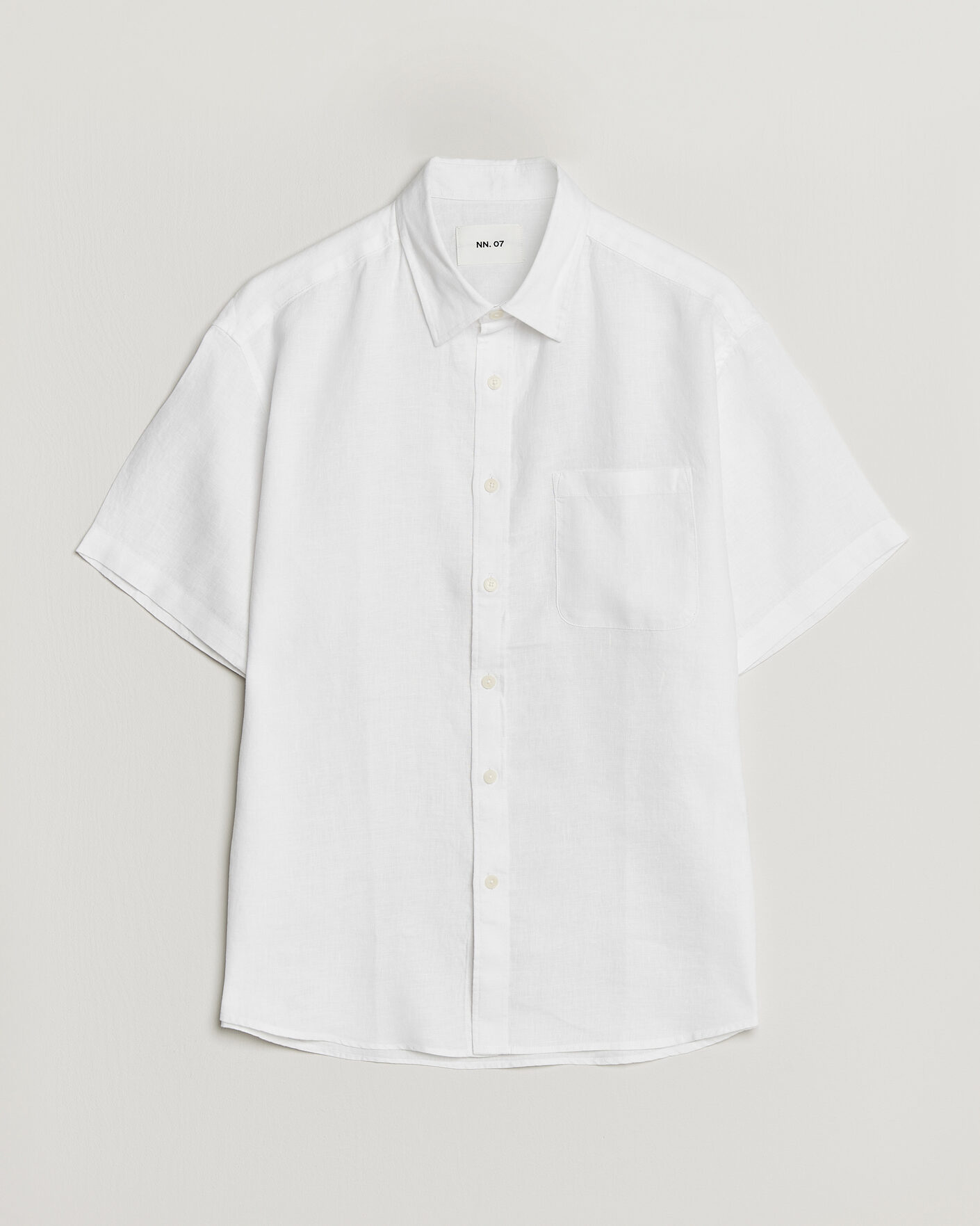 Herr | Skjortor | NN07 | Deon Linen Short Sleeve Shirt White