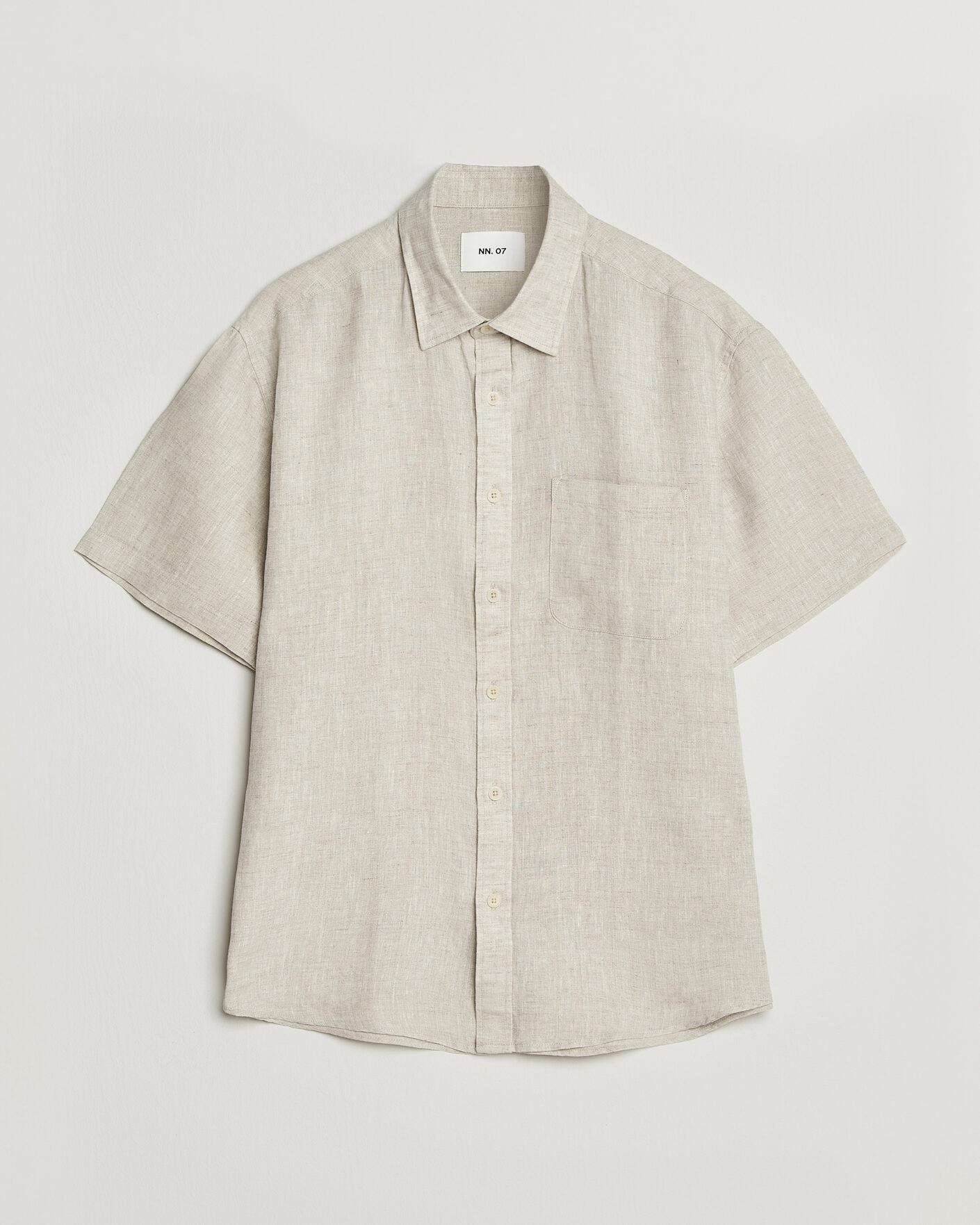 Herr | Skjortor | NN07 | Deon Linen Short Sleeve Shirt Oat