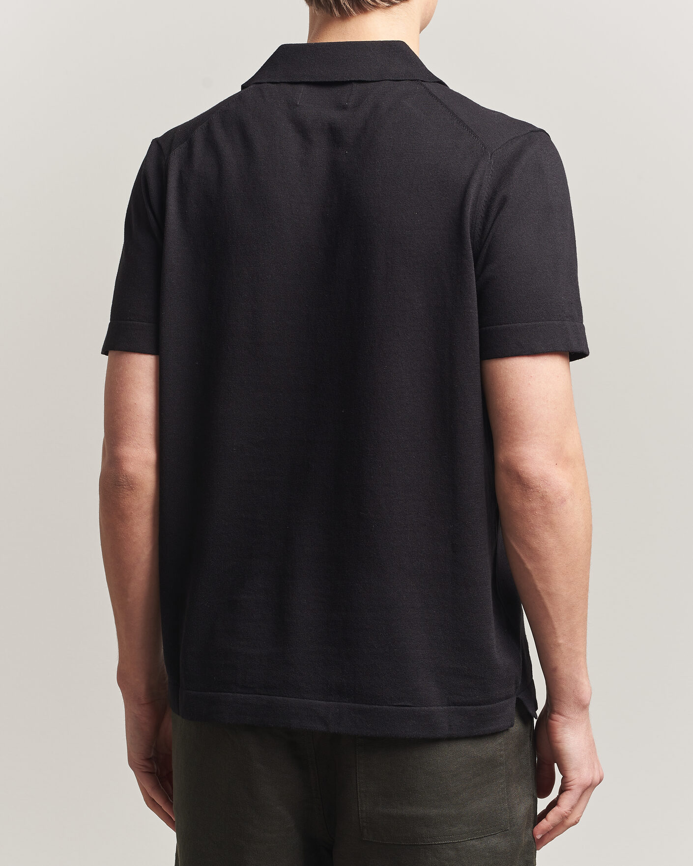 Herr | Pikéer | NN07 | Ryan Cotton/Linen Polo Black