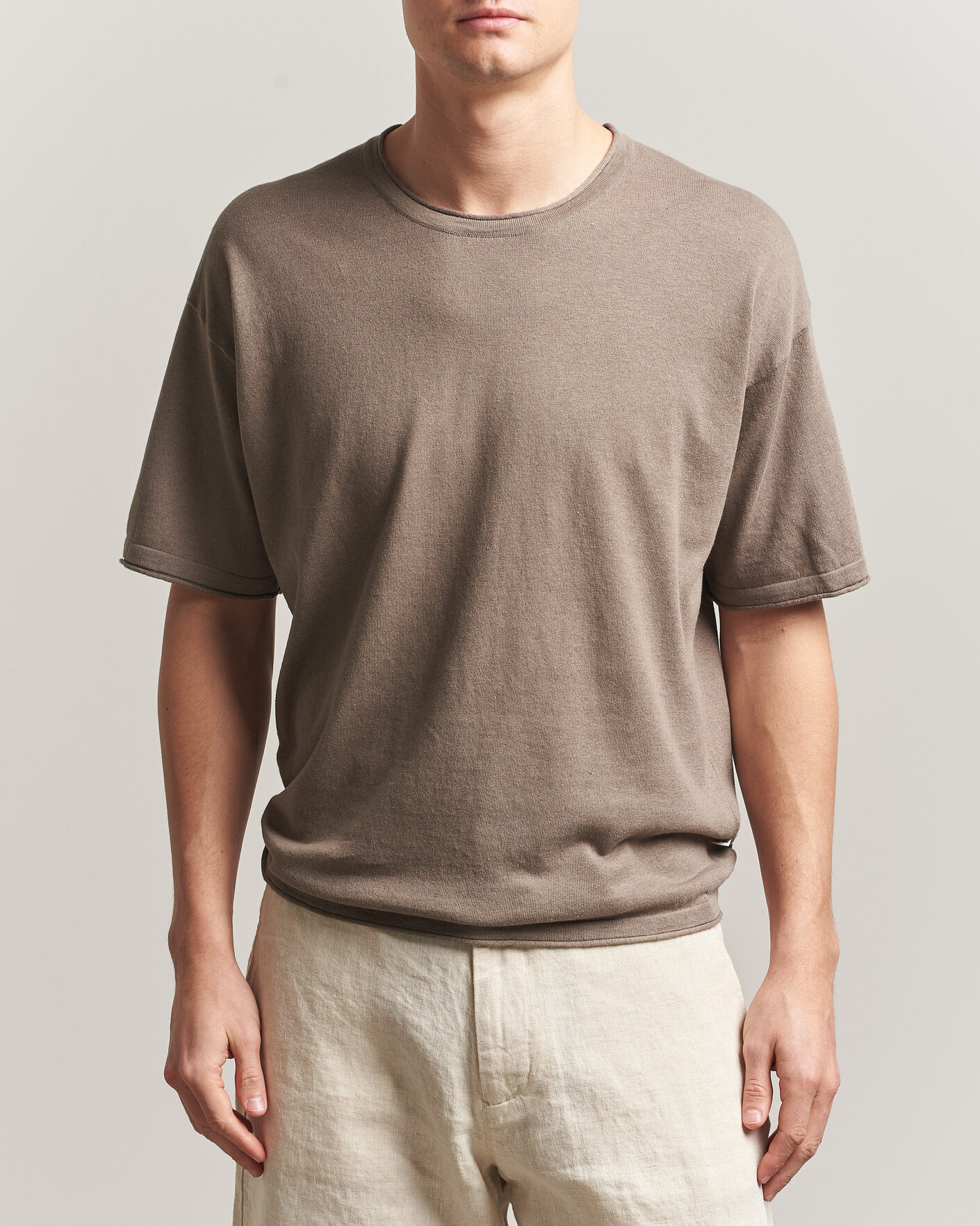 Herr | T-Shirts | NN07 | Ryan Cotton/Linen T-Shirt Clay Mirage