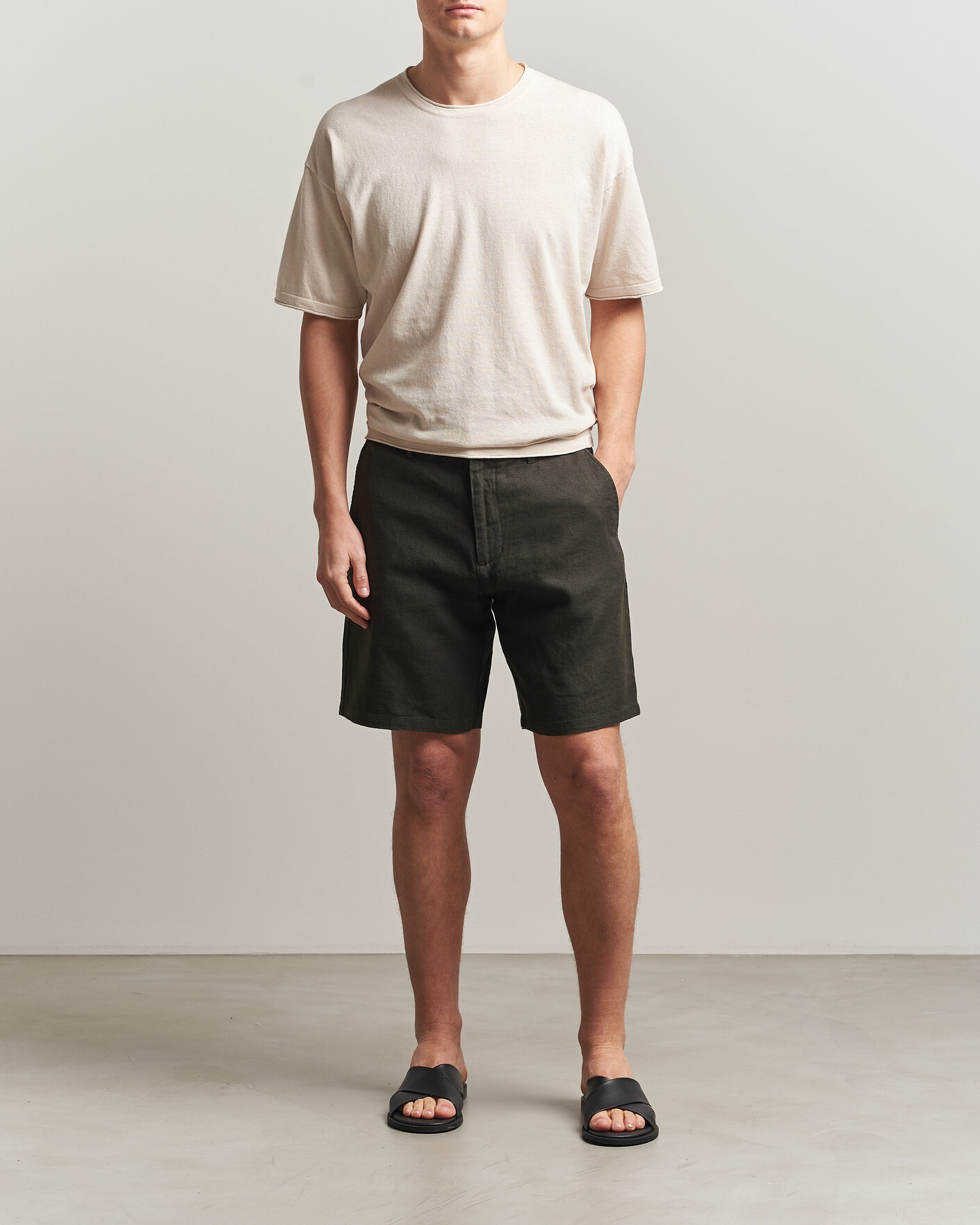 Herr | T-Shirts | NN07 | Ryan Cotton/Linen T-Shirt Oat
