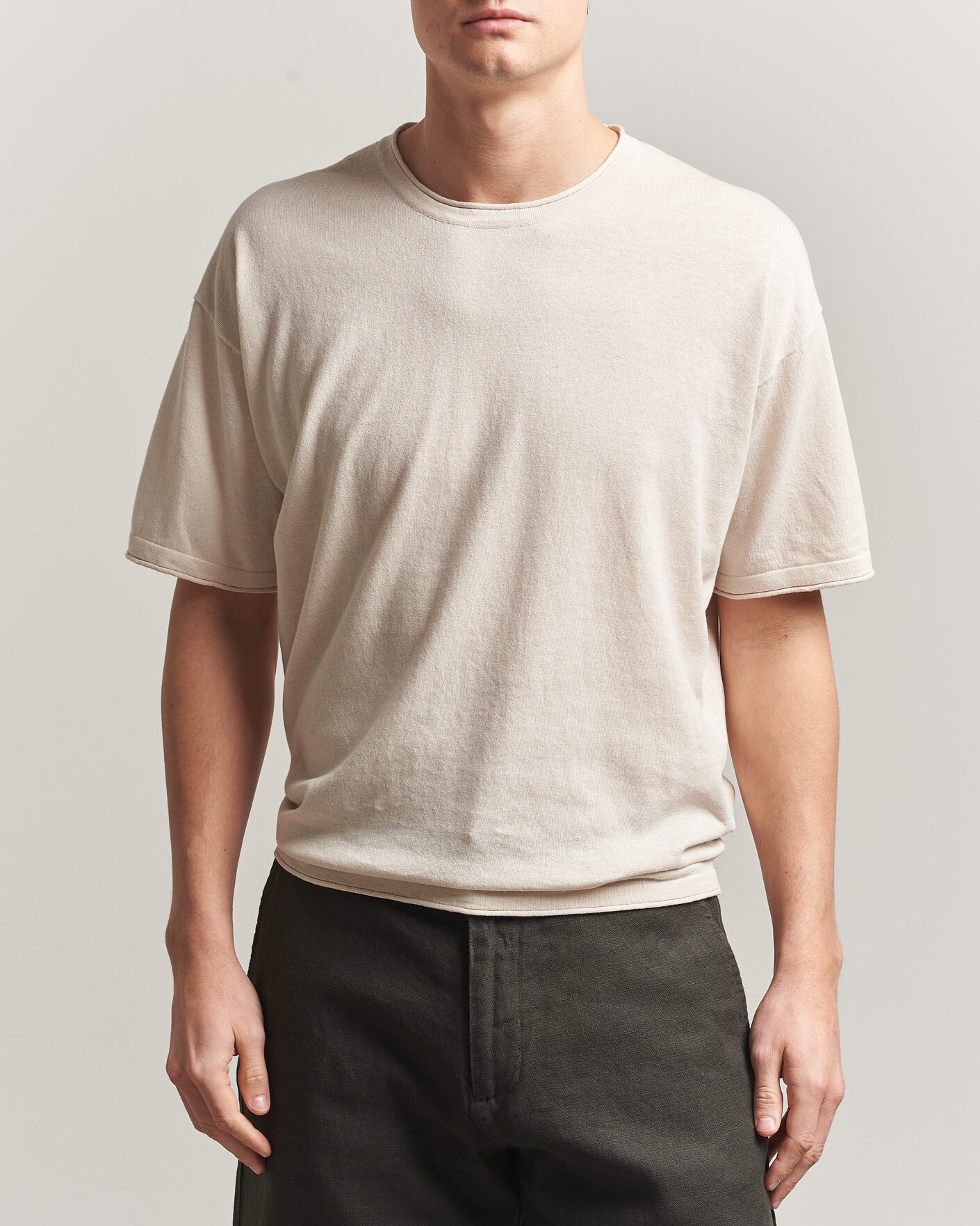 Herr | T-Shirts | NN07 | Ryan Cotton/Linen T-Shirt Oat