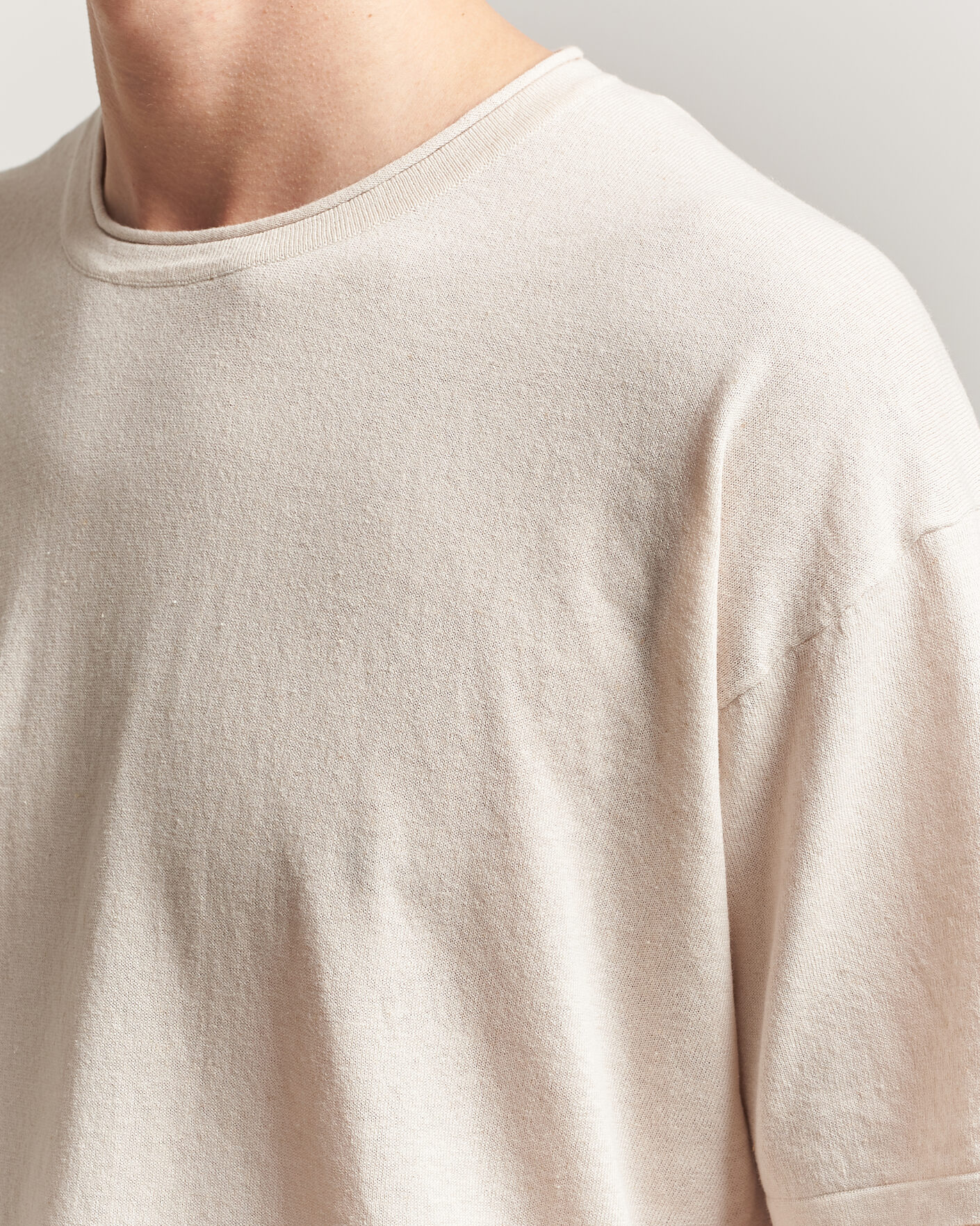 Herr | T-Shirts | NN07 | Ryan Cotton/Linen T-Shirt Oat