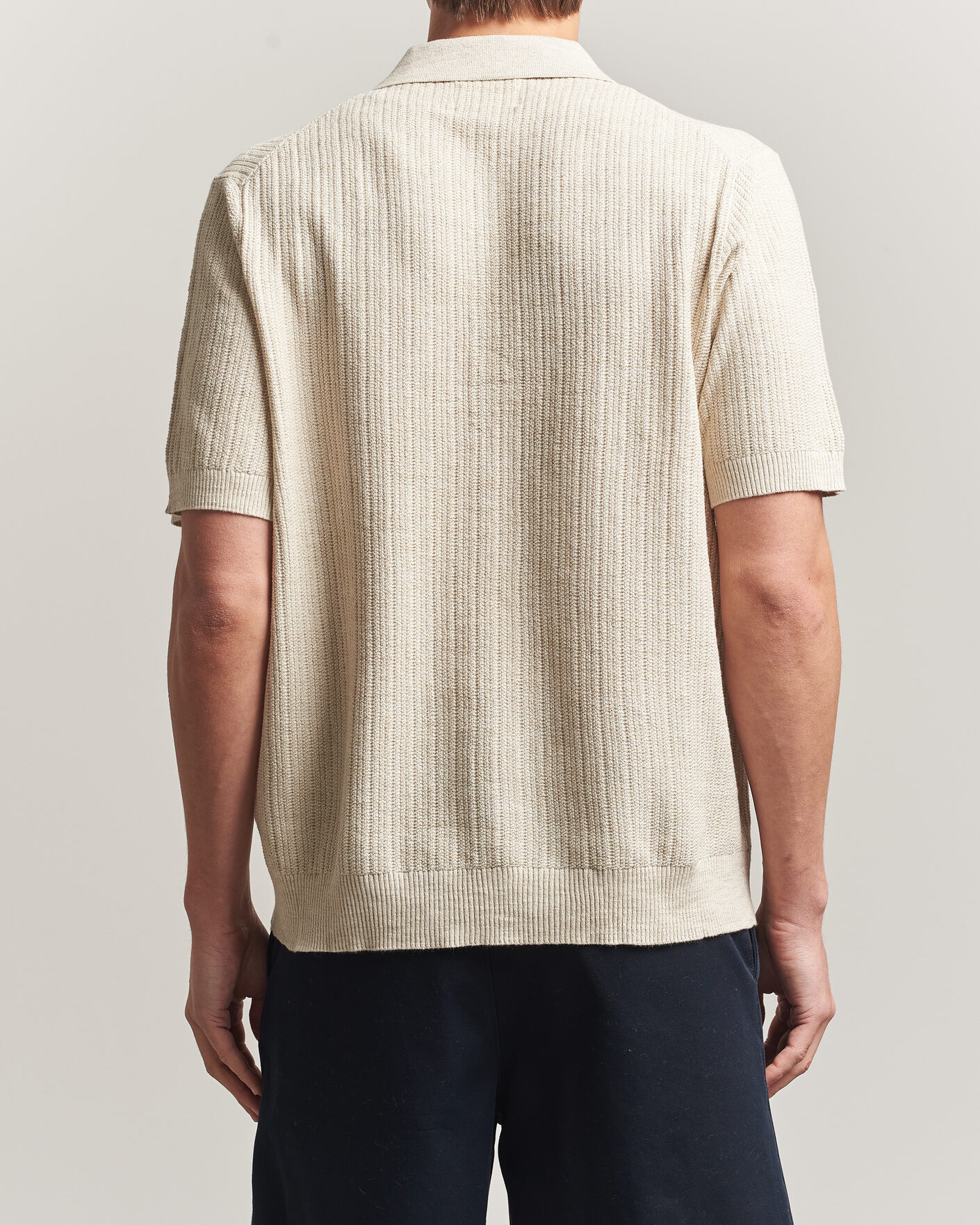 Herr | Skjortor | NN07 | Nolan Knitted Short Sleeve Shirt Ivory