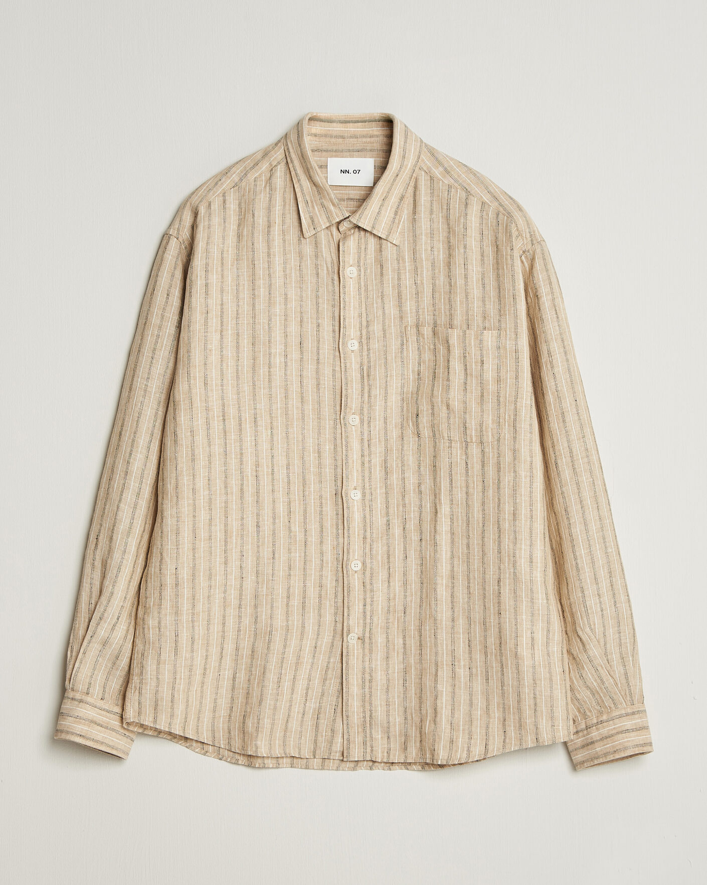 Herr | Skjortor | NN07 | Deon Linen Shirt Black Stripe