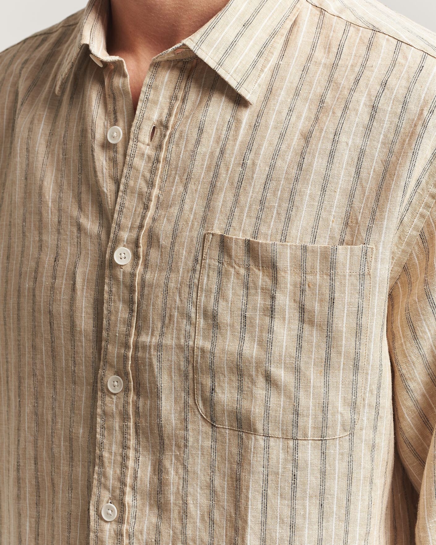 Herr | Skjortor | NN07 | Deon Linen Shirt Black Stripe