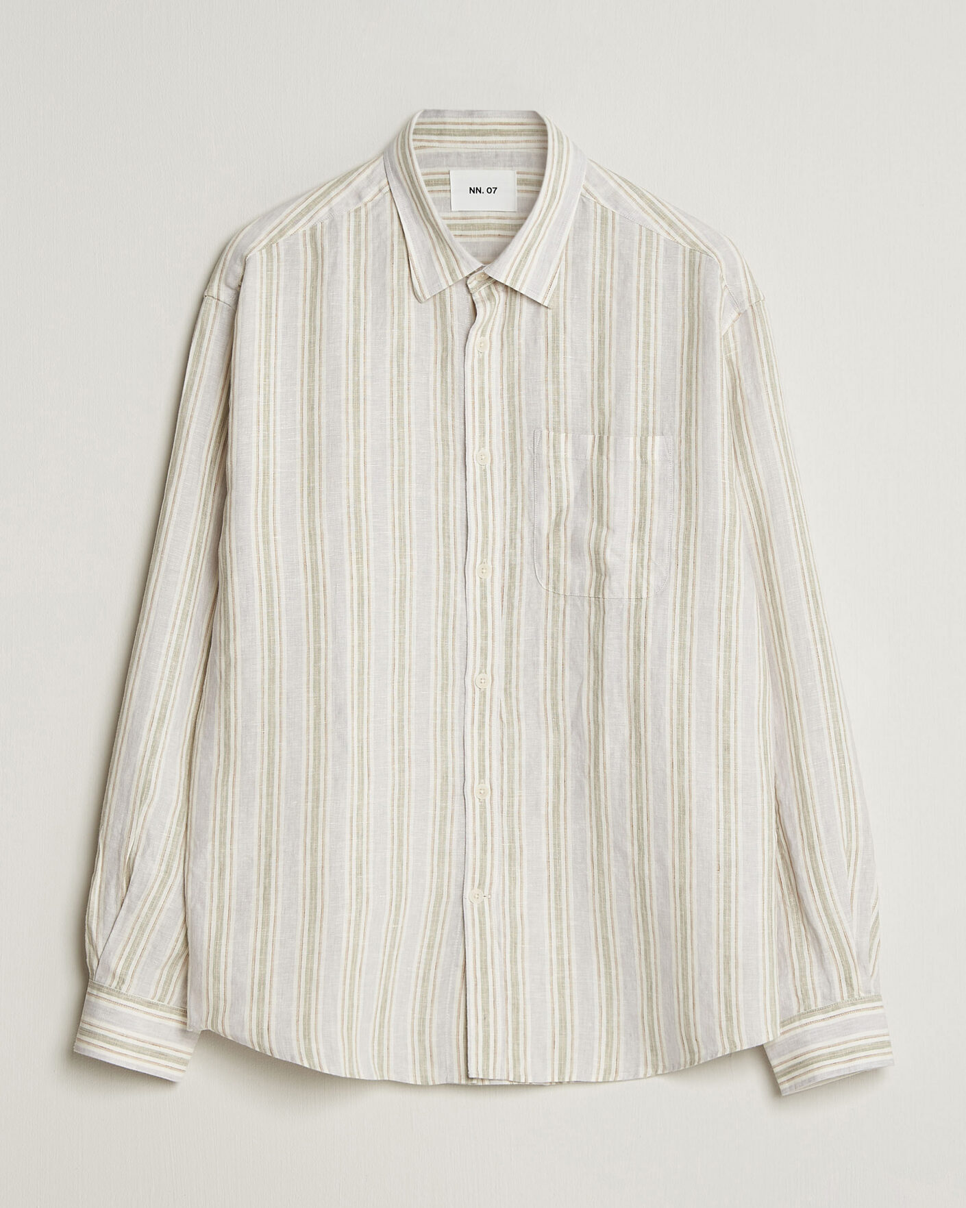Herr | Skjortor | NN07 | Deon Linen Shirt Mint Stripe