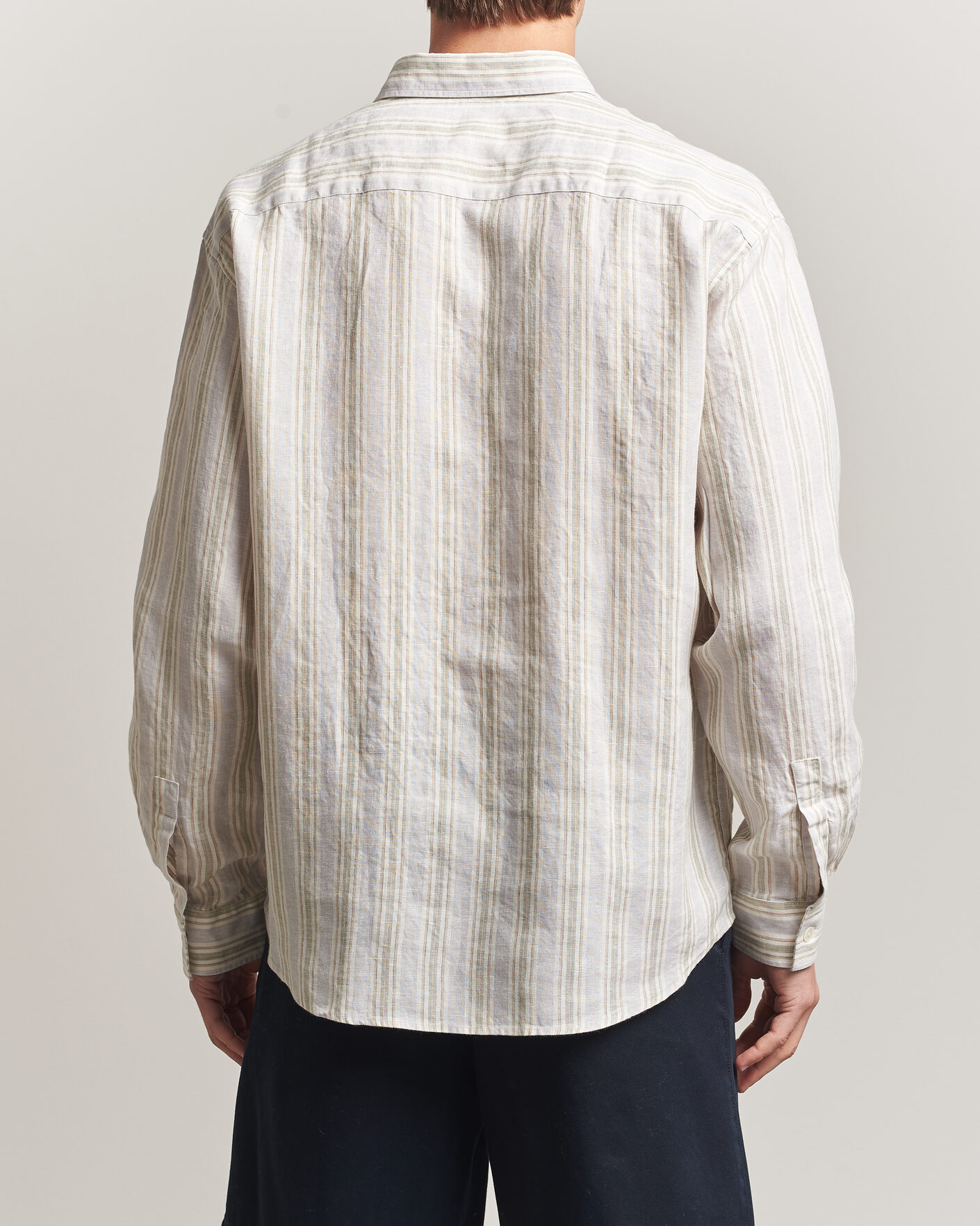 Herr | Skjortor | NN07 | Deon Linen Shirt Mint Stripe