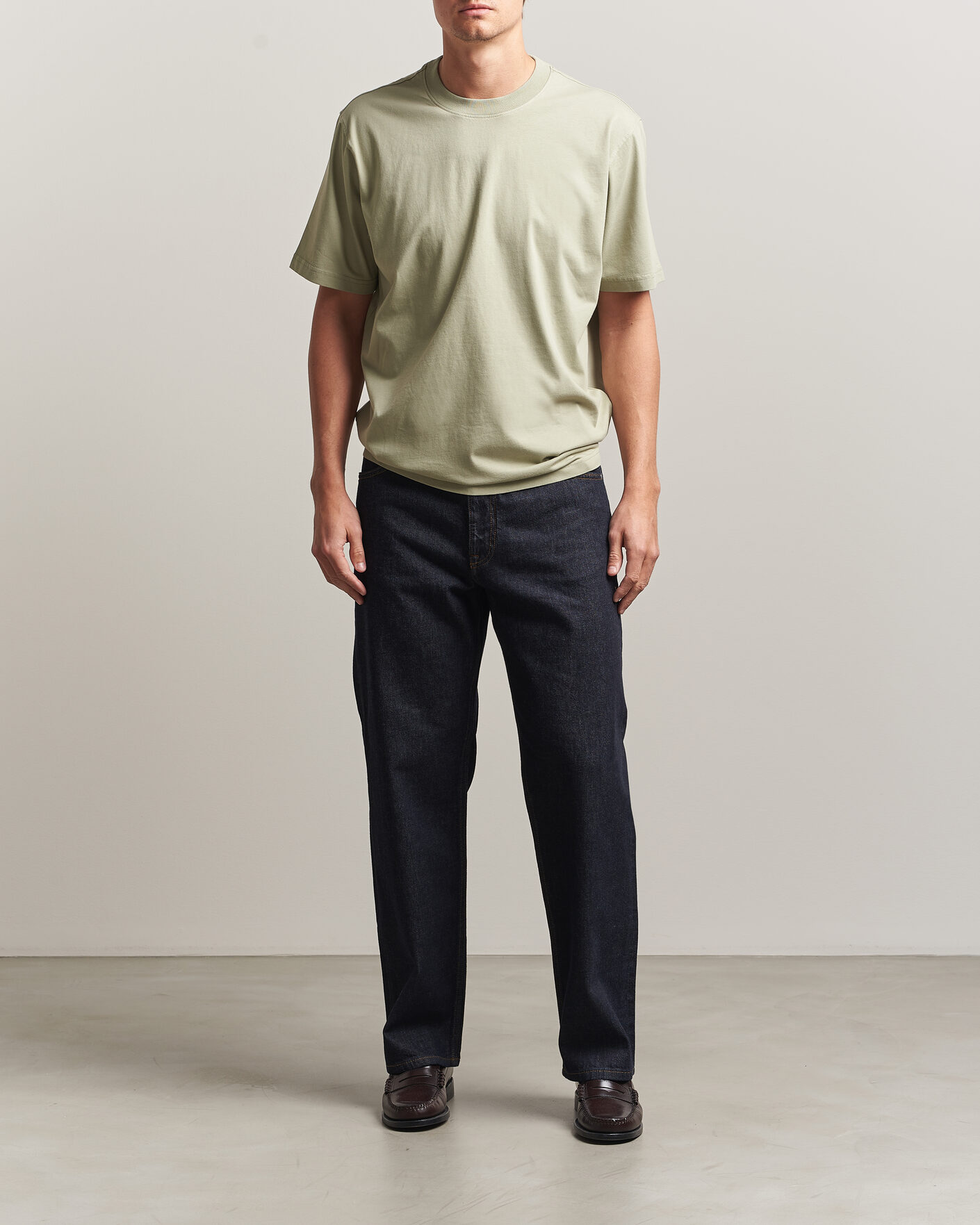 Herr | T-Shirts | NN07 | Adam Crew Neck T-Shirt Sage Green
