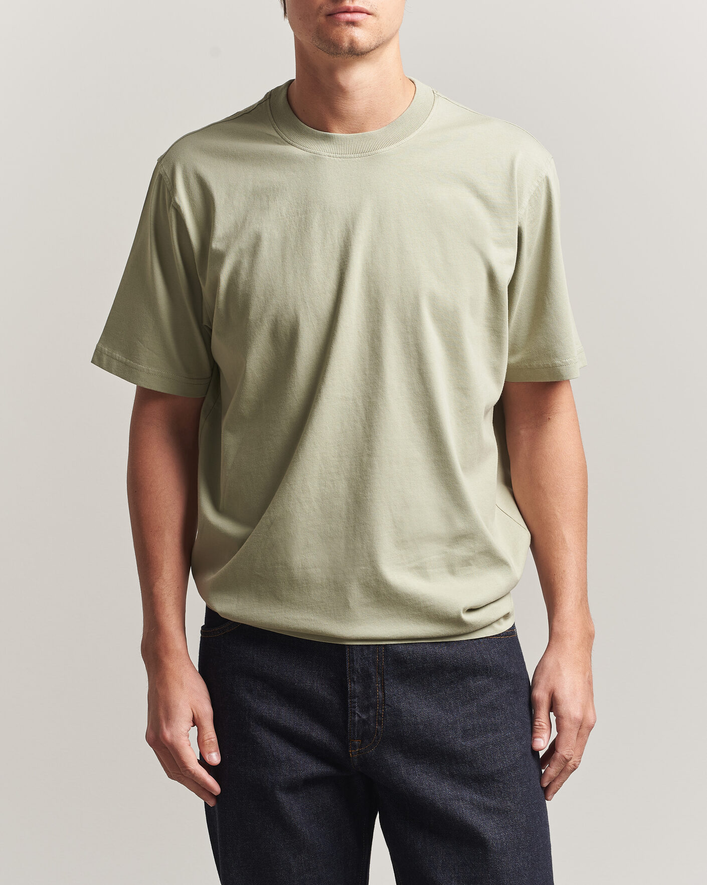 Herr | T-Shirts | NN07 | Adam Crew Neck T-Shirt Sage Green