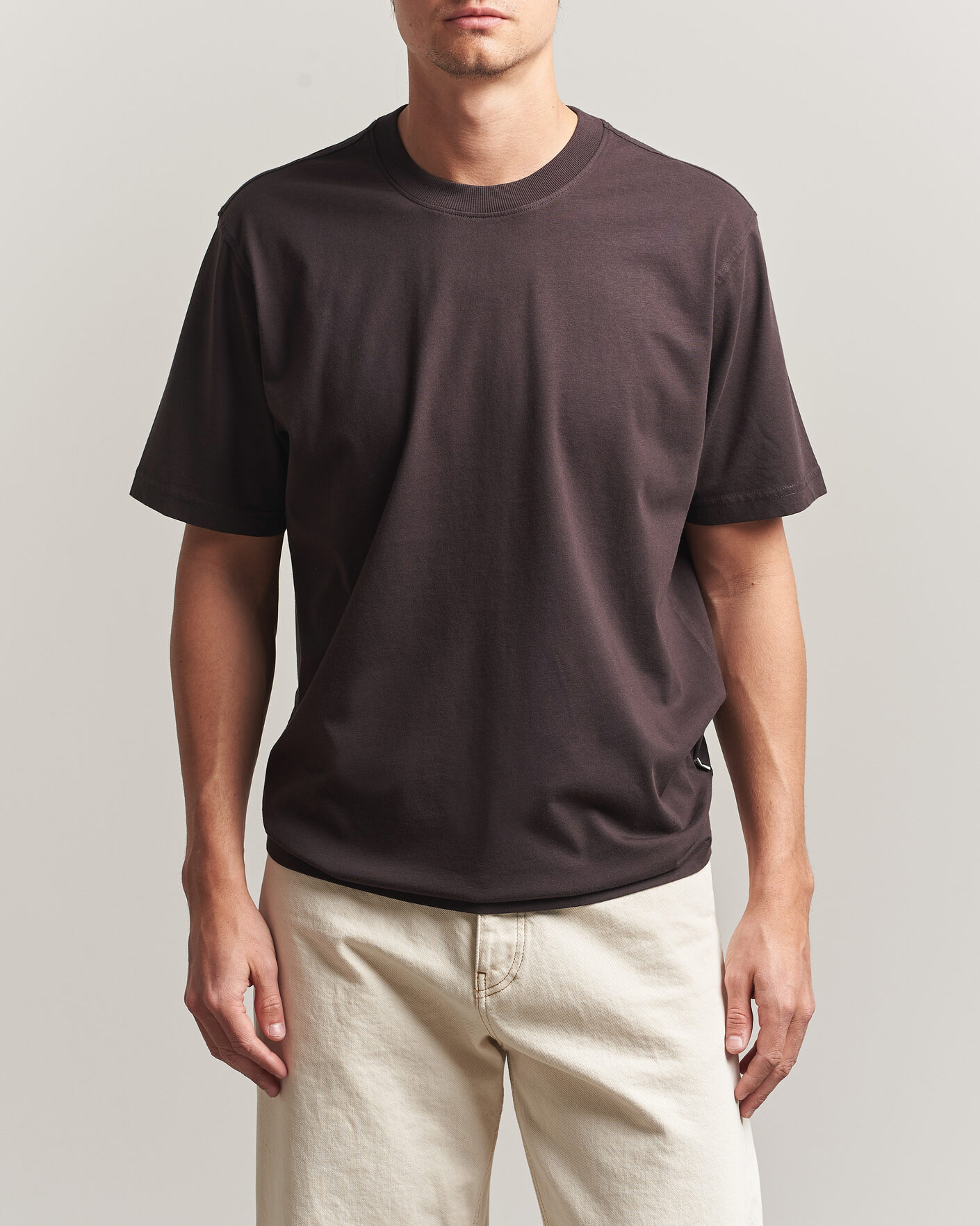 Herr | T-Shirts | NN07 | Adam Crew Neck T-Shirt Dusky Port