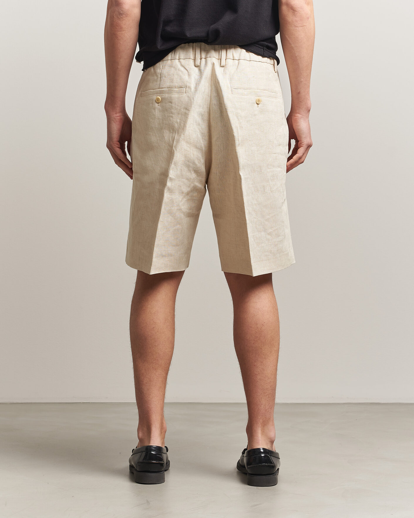 Herr | Shorts | NN07 | Kay Relaxed Fit Linen Drawstring Shorts Oat