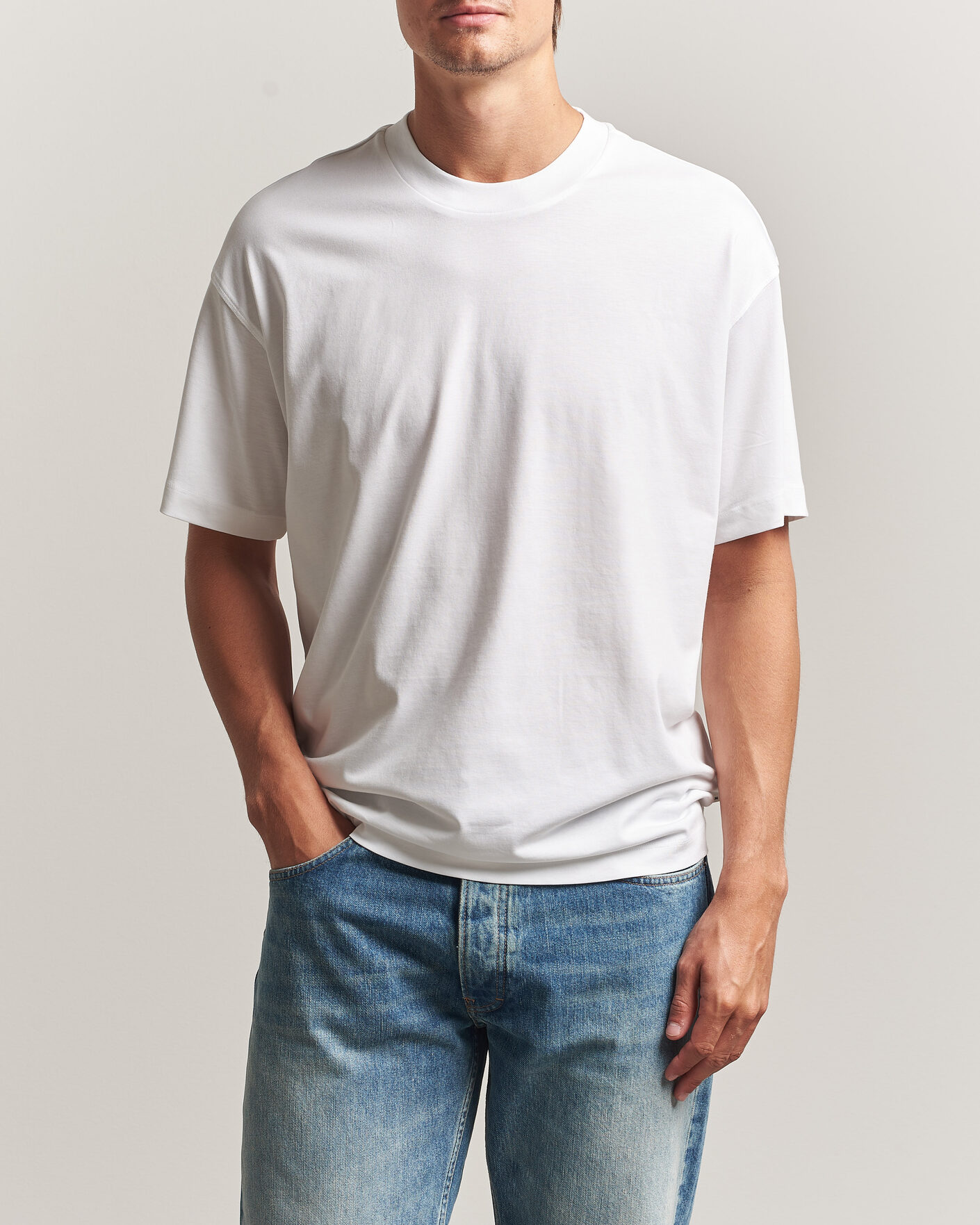 Herr | T-Shirts | NN07 | Lionel Suvin Cotton Crew Neck T-Shirt White