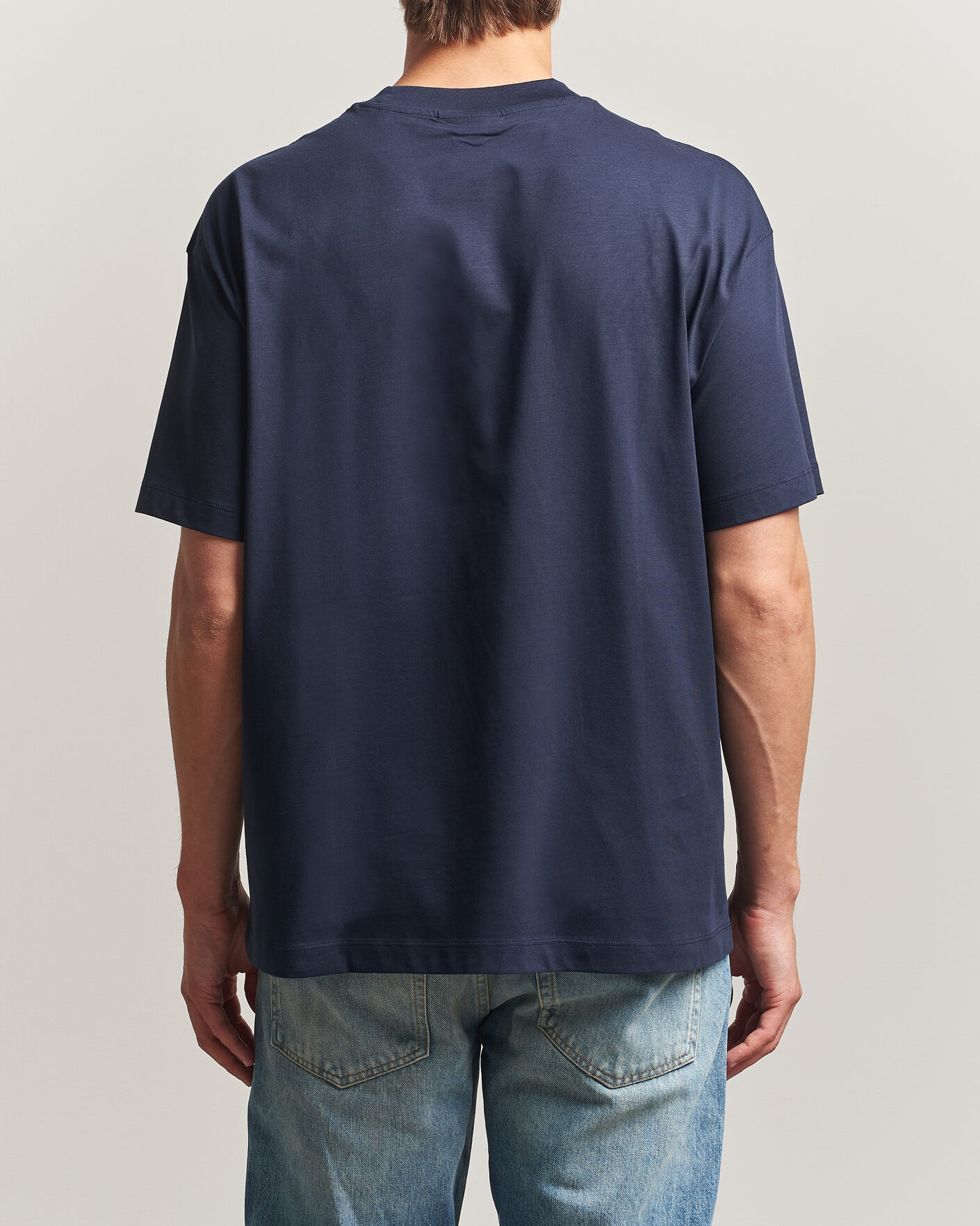 Herr | T-Shirts | NN07 | Lionel Suvin Cotton Crew Neck T-Shirt Navy Blue