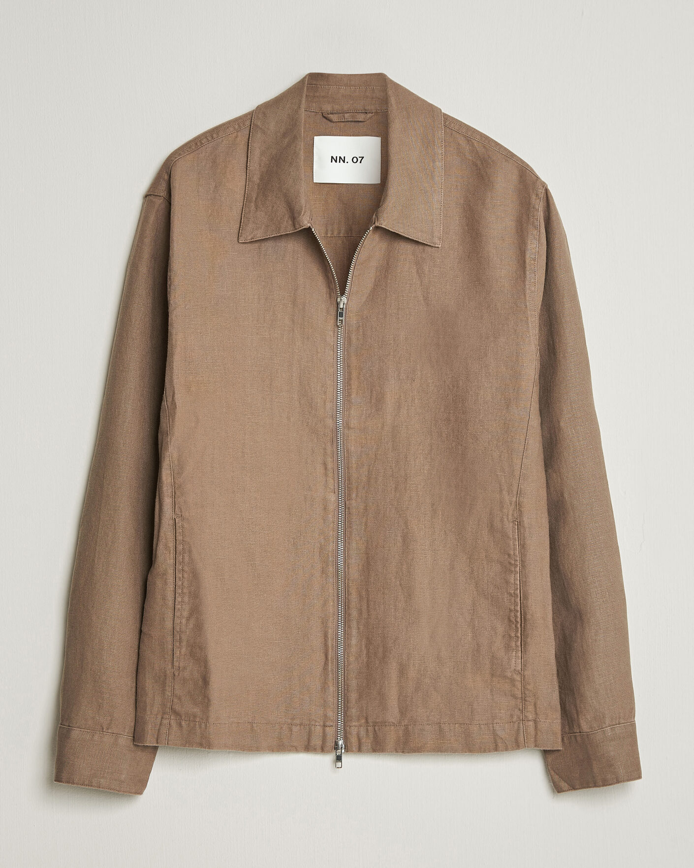 Herr |  | NN07 | Alban Linen Full Zip Overshirt Clay Mirage