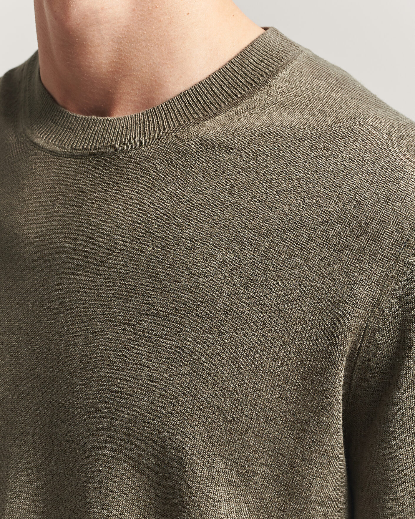 Herr | Tröjor | NN07 | Ted Linen Knitted Sweater Capers Green