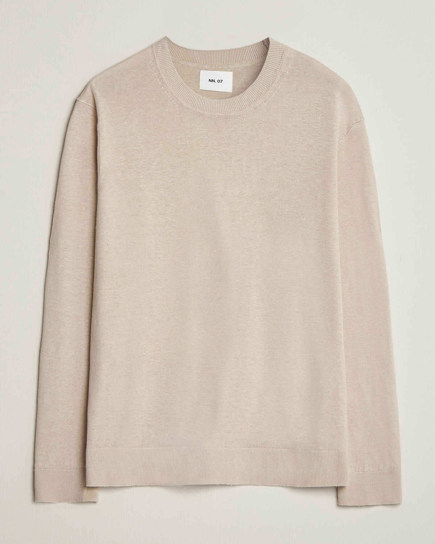 Herr | Tröjor | NN07 | Ted Linen Knitted Sweater Oat