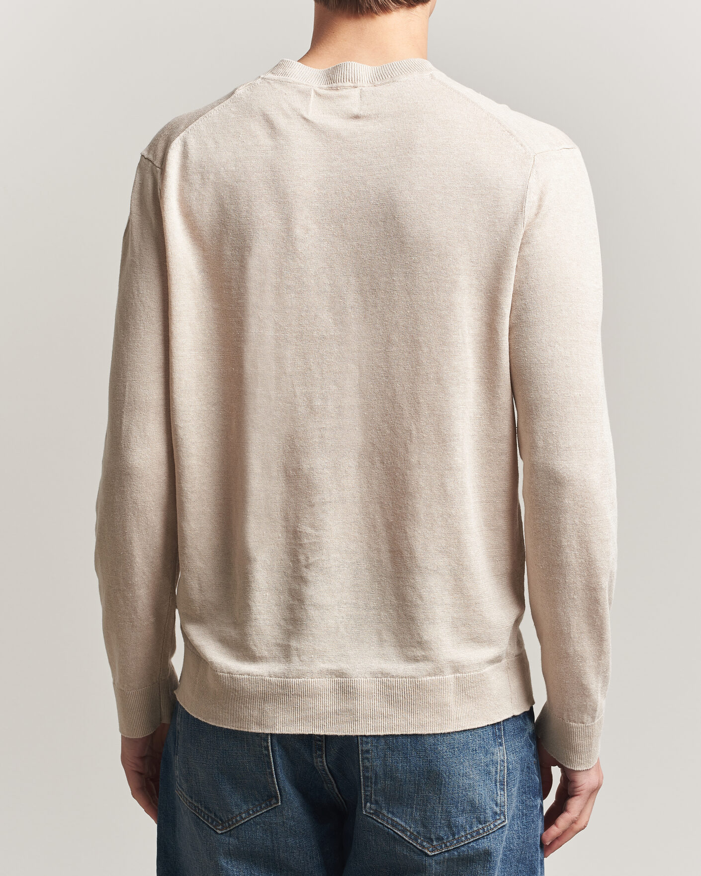Herr | Tröjor | NN07 | Ted Linen Knitted Sweater Oat