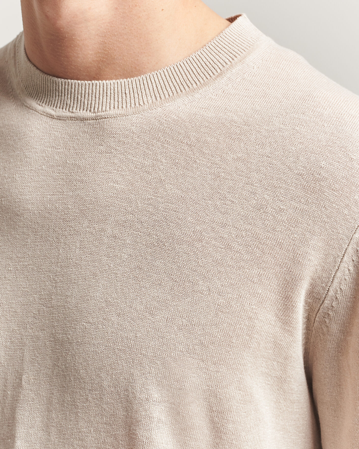Herr | Tröjor | NN07 | Ted Linen Knitted Sweater Oat