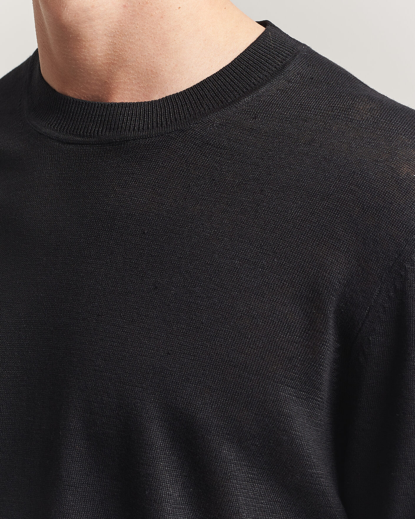 Herr | Tröjor | NN07 | Ted Linen Knitted Sweater Black