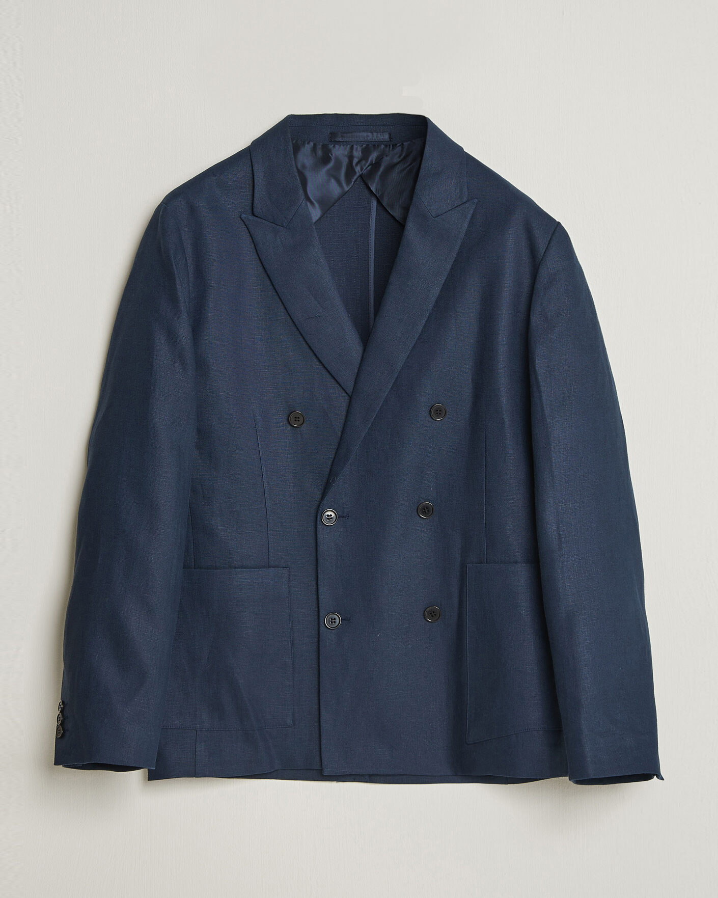 Herr | Kavajer | NN07 | Jordin Linen Double Breasted Blazer Navy Blue