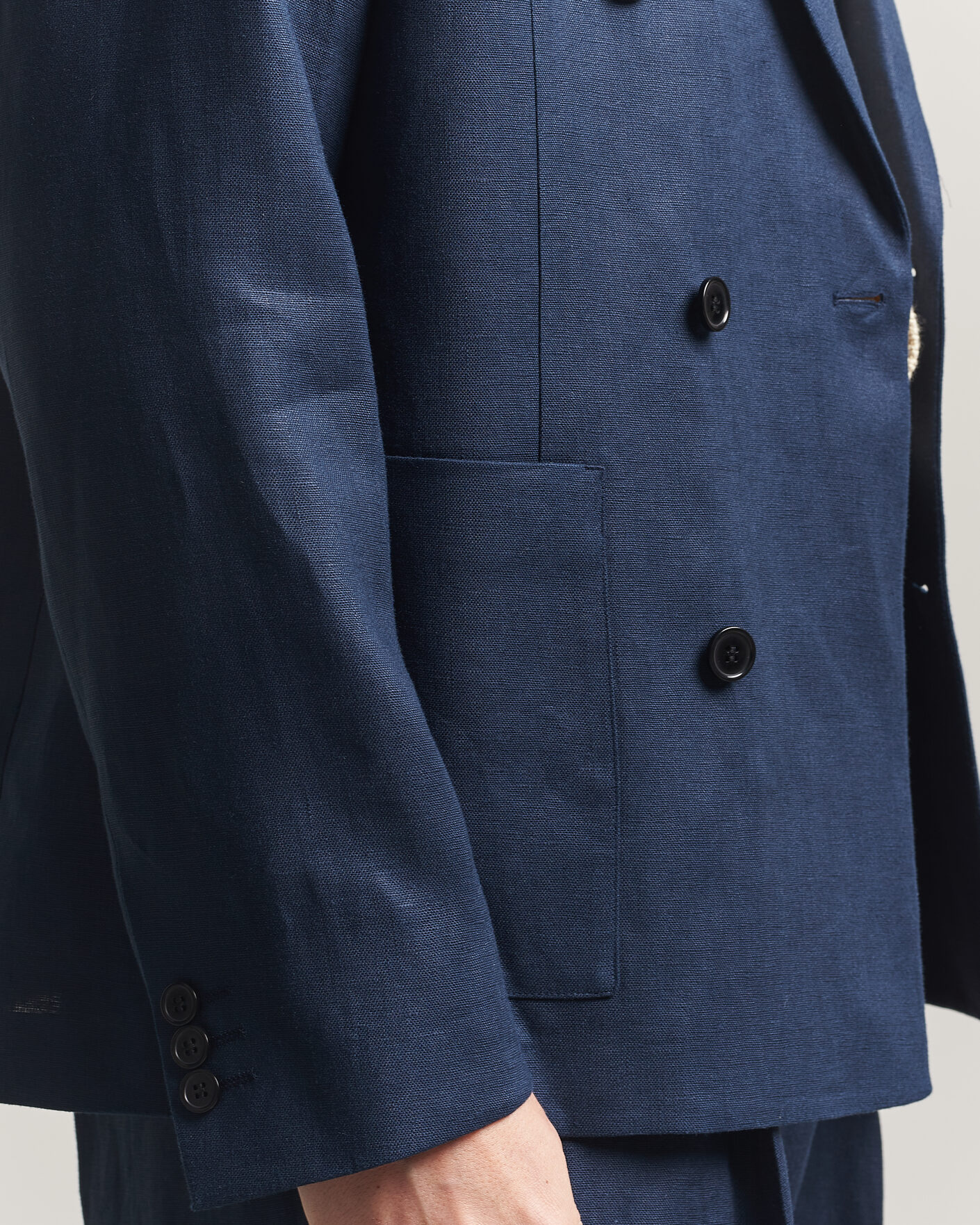 Herr | Kavajer | NN07 | Jordin Linen Double Breasted Blazer Navy Blue