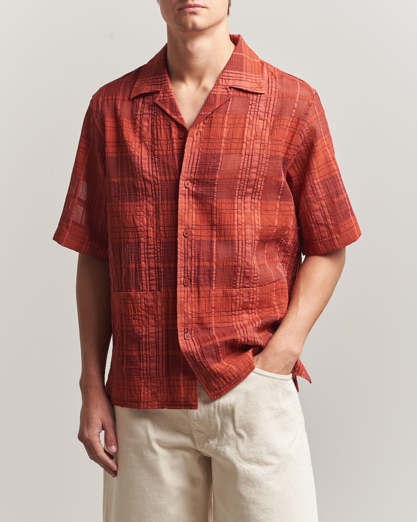 Herr | Skjortor | NN07 | Ben Short Sleeve Shirt Sienna Heat