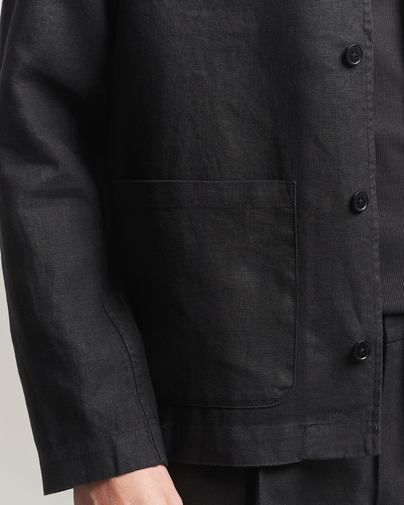 Herr | Skjortor | NN07 | Morgan Linen Overshirt Black
