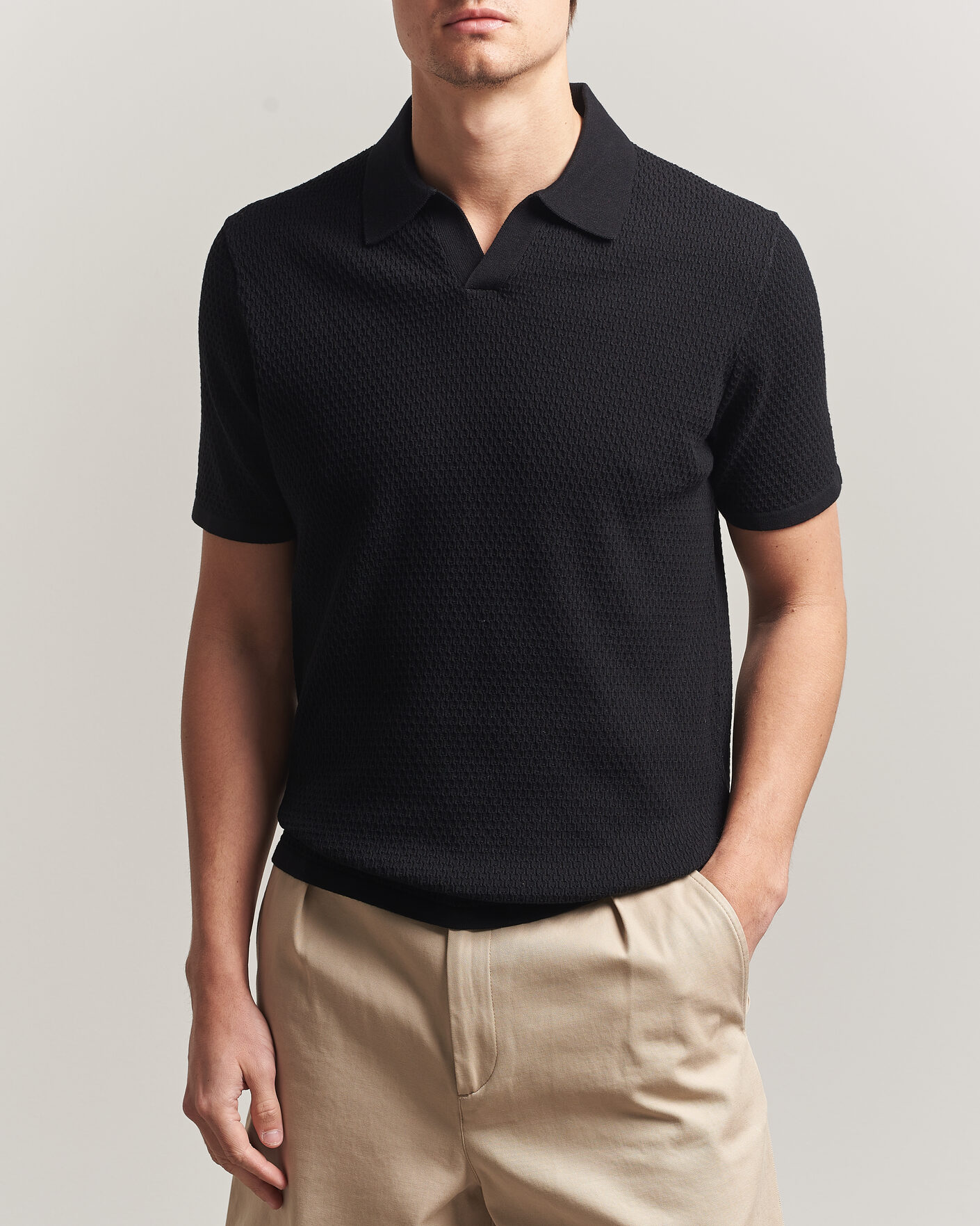 Herr | Pikéer | NN07 | Paul Knitted Polo Black