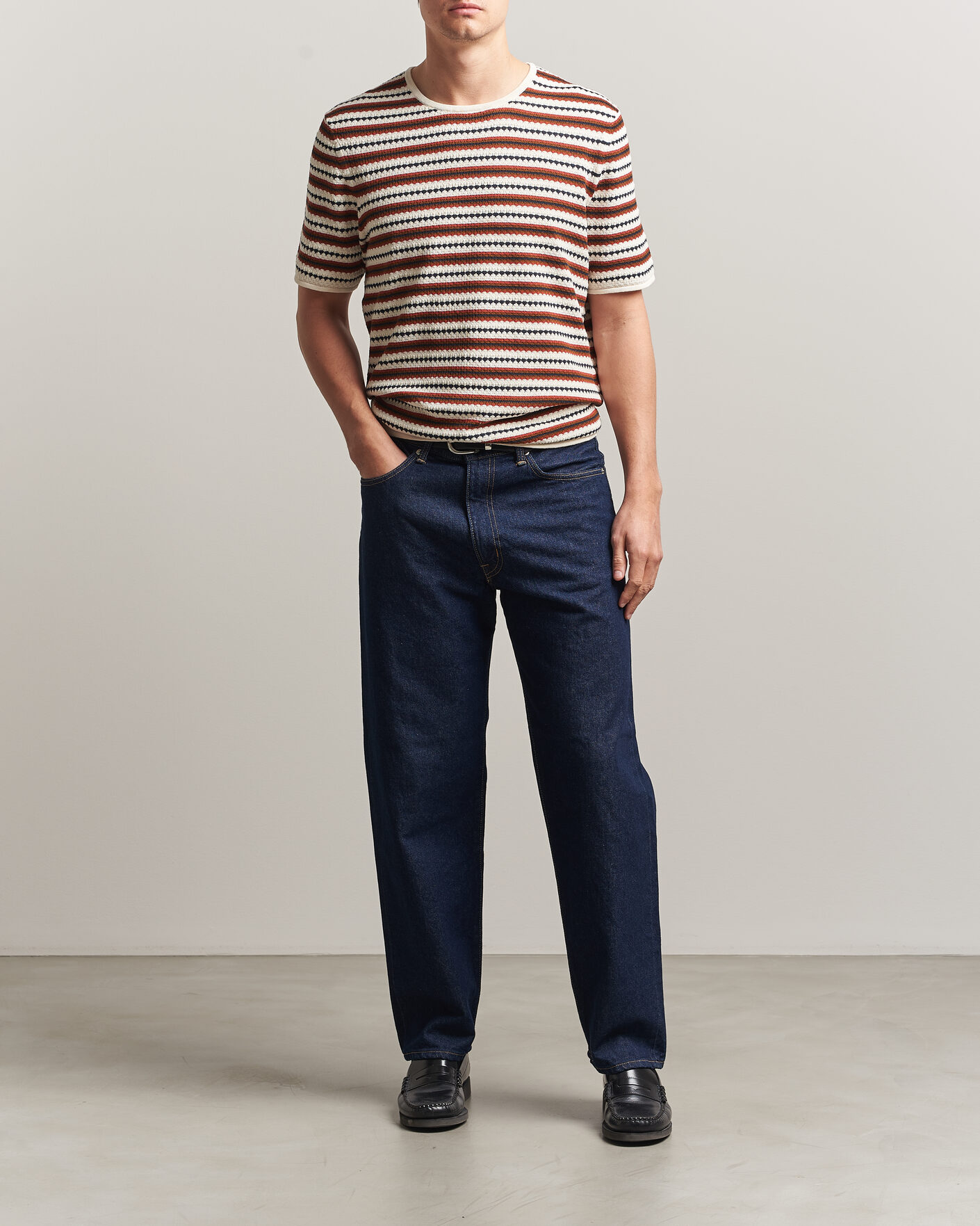 Herr | T-Shirts | NN07 | Bari Knitted Striped T-Shirt Multi