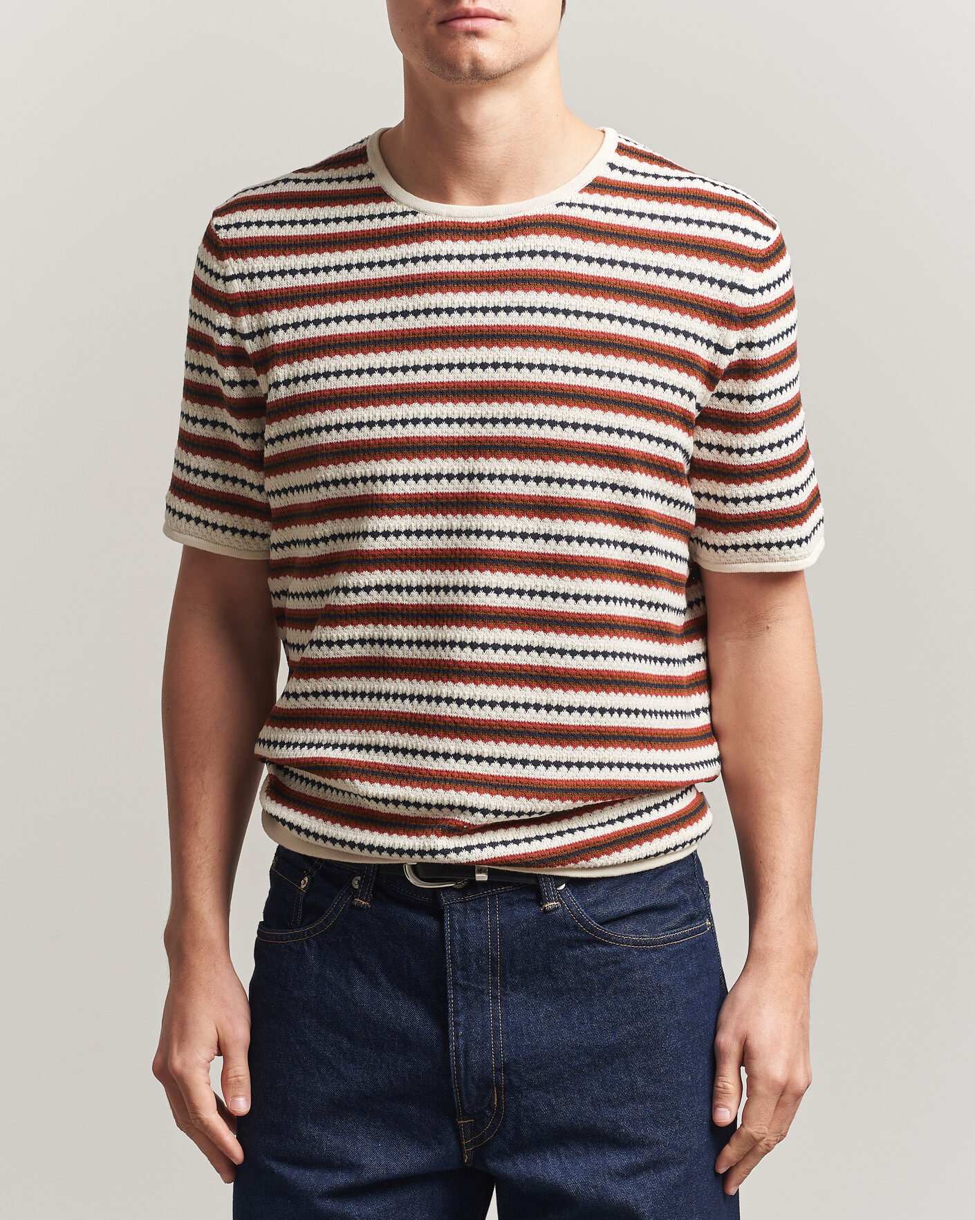 Herr | T-Shirts | NN07 | Bari Knitted Striped T-Shirt Multi