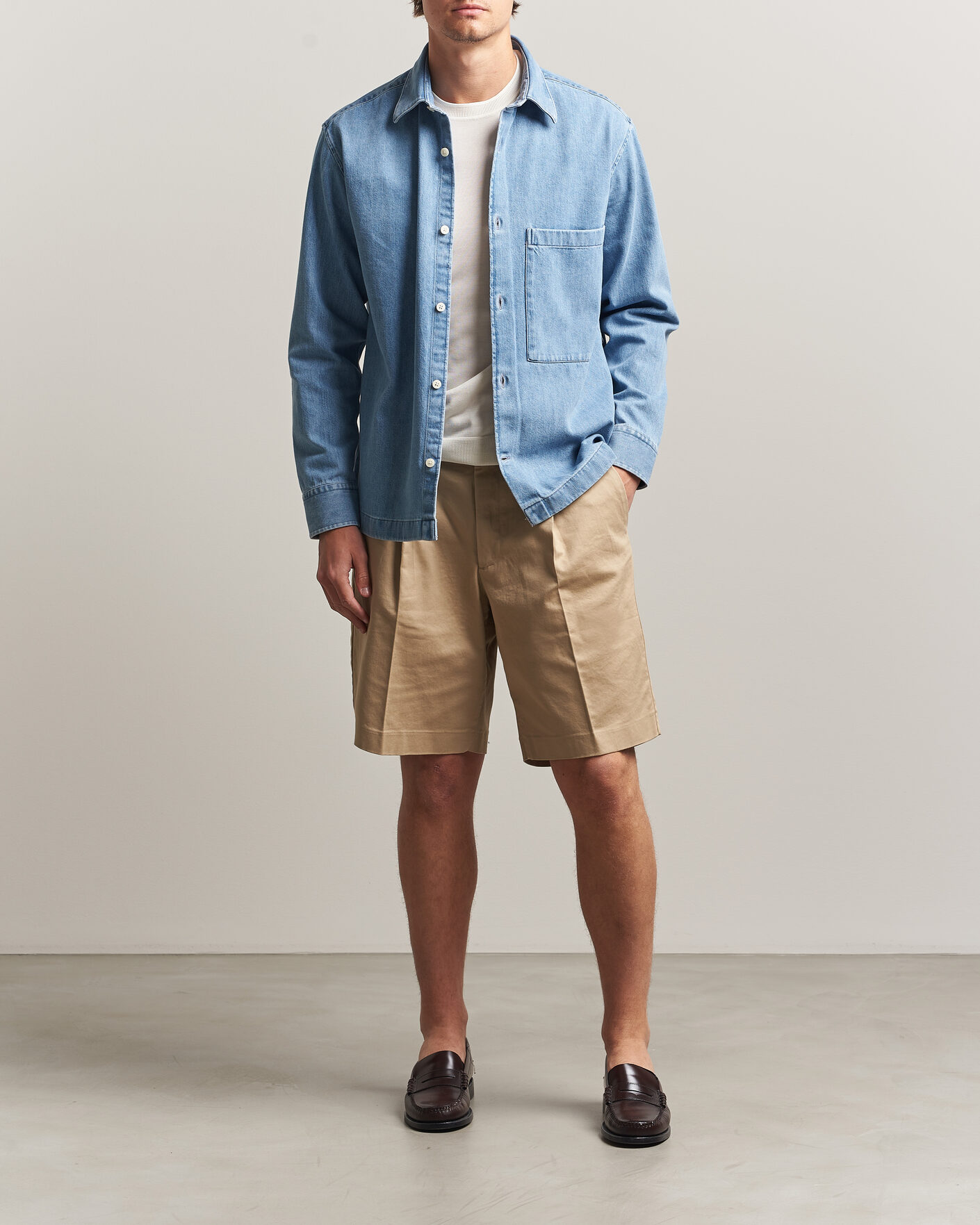 Herr | Shorts | NN07 | Kay Relaxed Fit Cotton Drawstring Shorts Desert Khaki