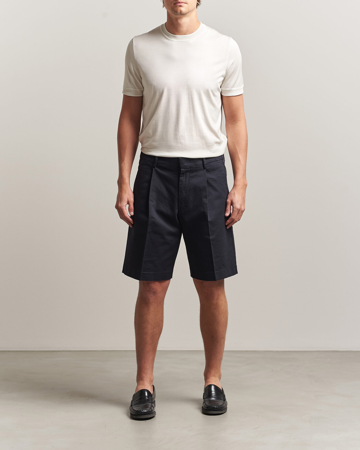 Herr | Shorts | NN07 | Kay Relaxed Fit Cotton Drawstring Shorts Navy Blue