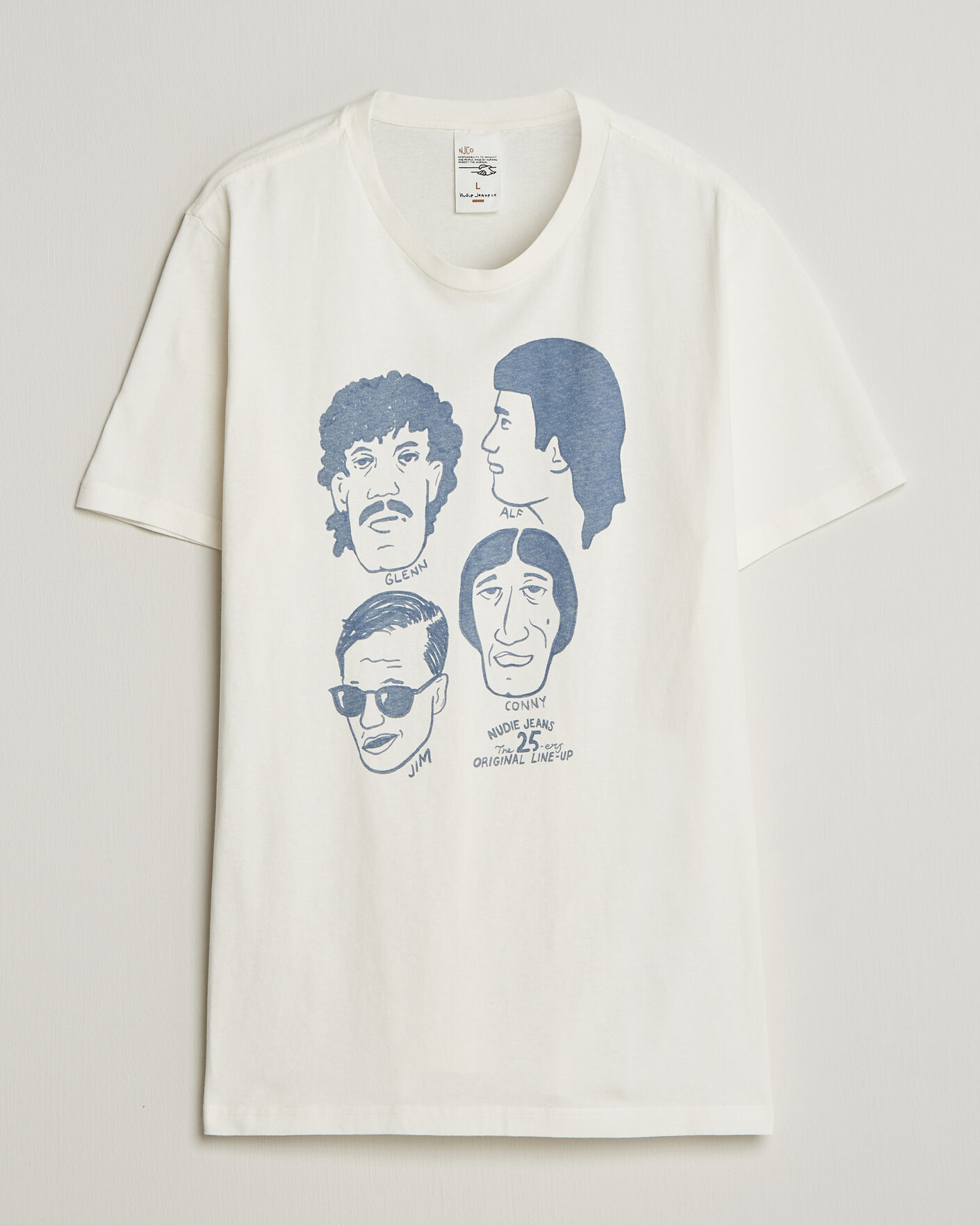 Herr | T-Shirts | Nudie Jeans | Roy Fab Four T-Shirt Chalk White