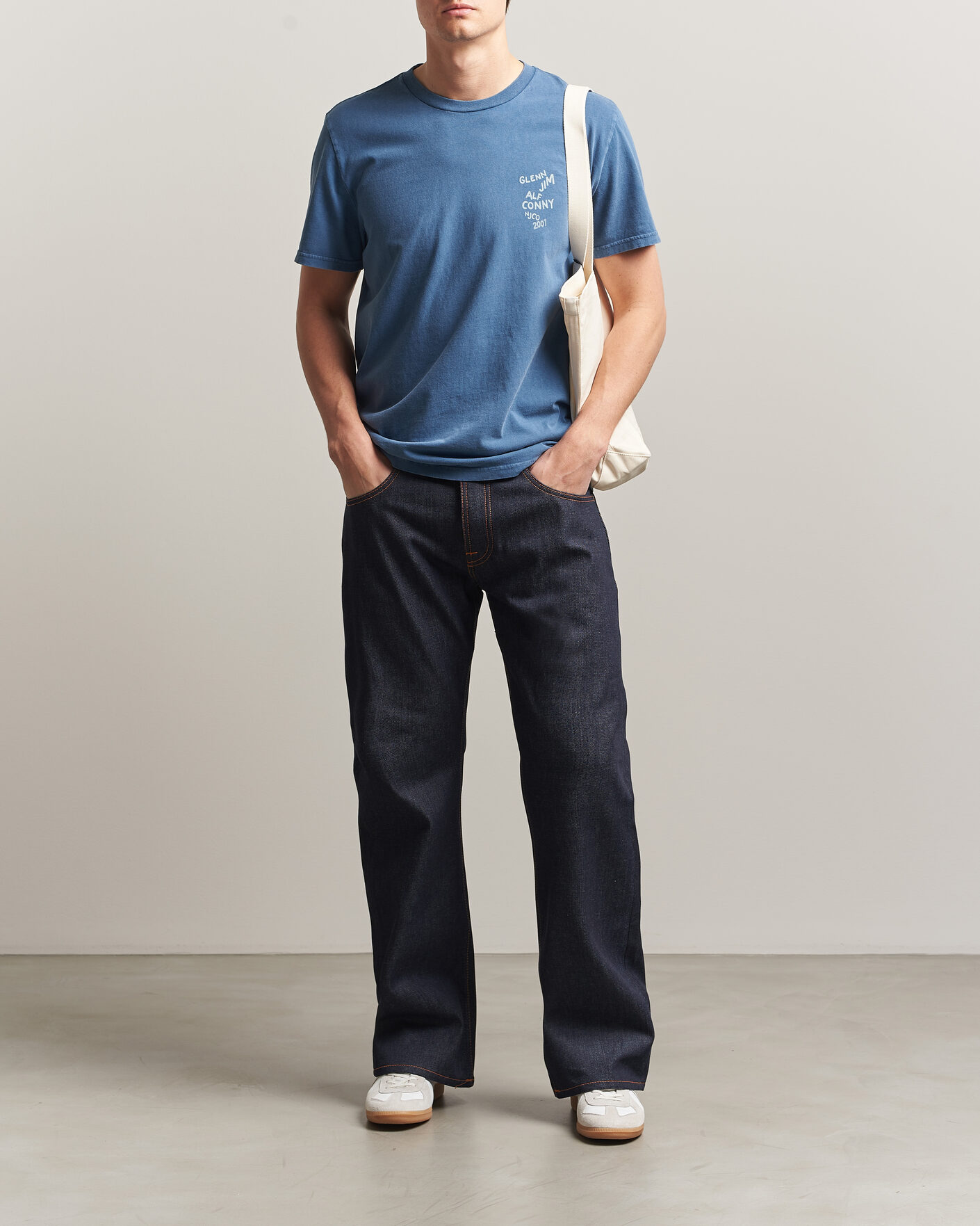 Herr | T-Shirts | Nudie Jeans | Roy OG Line-Up T-Shirt French Blue