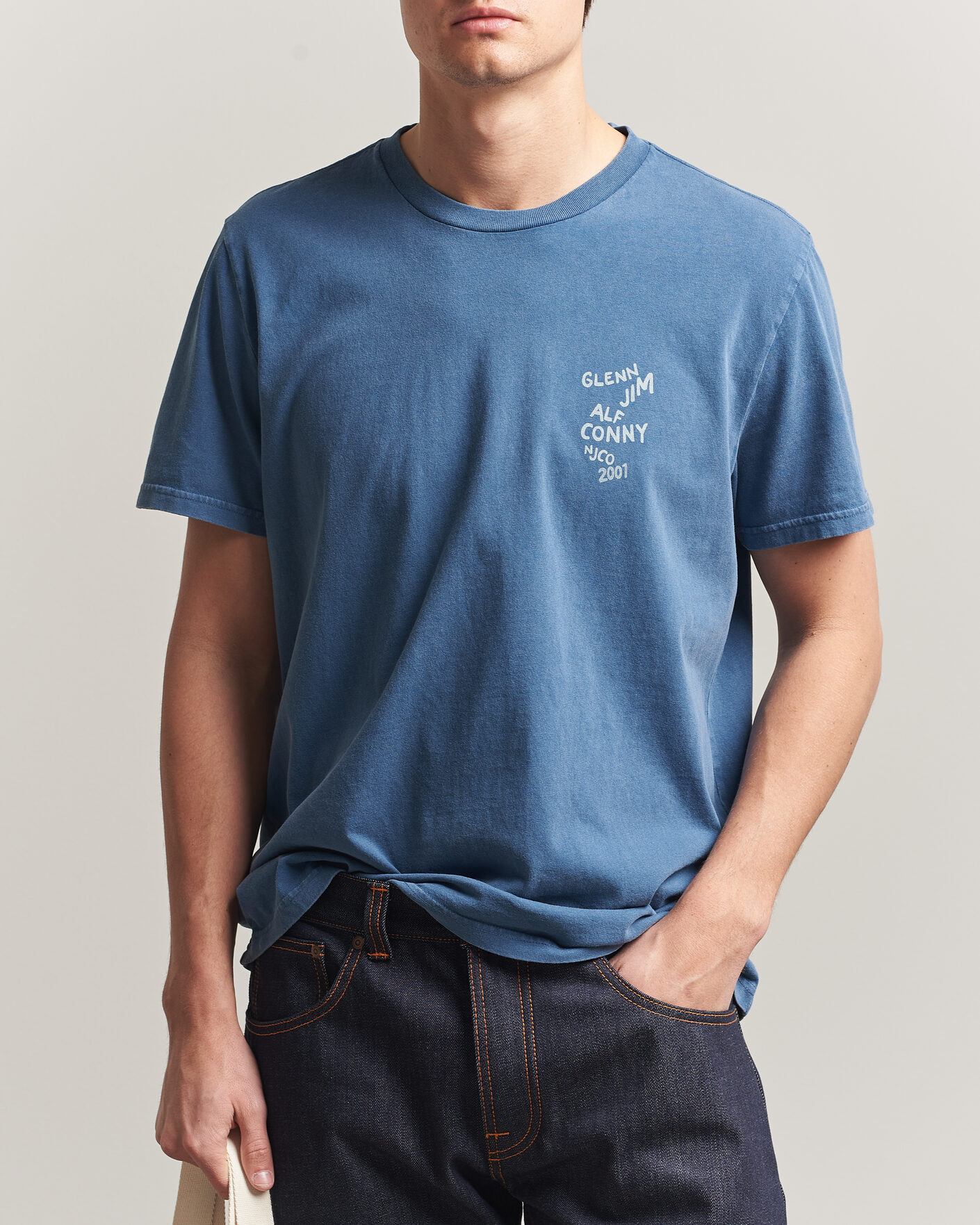 Herr | T-Shirts | Nudie Jeans | Roy OG Line-Up T-Shirt French Blue