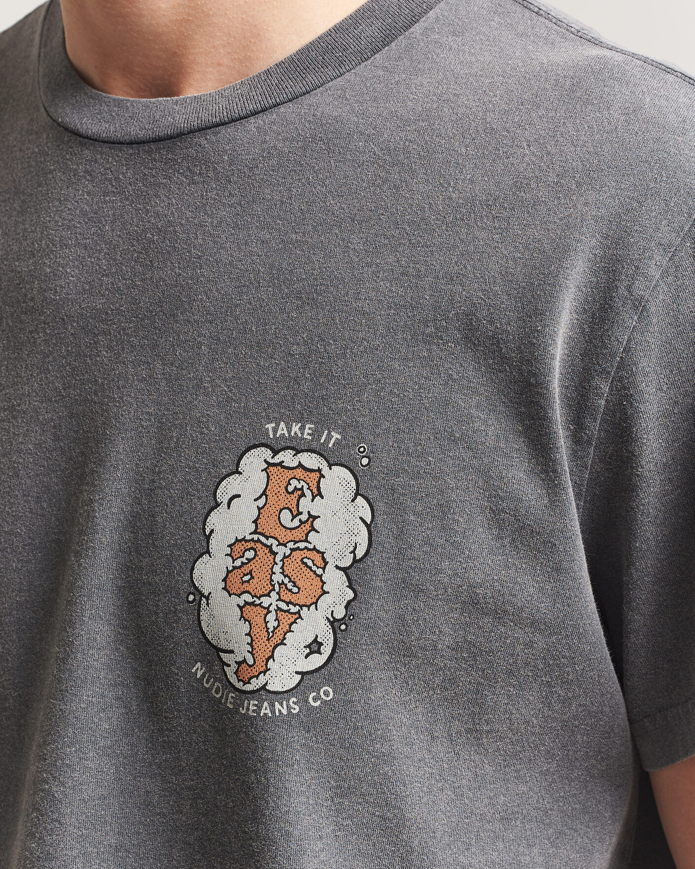 Herr | T-Shirts | Nudie Jeans | Roy Easy Cloud T-Shirt Antracite