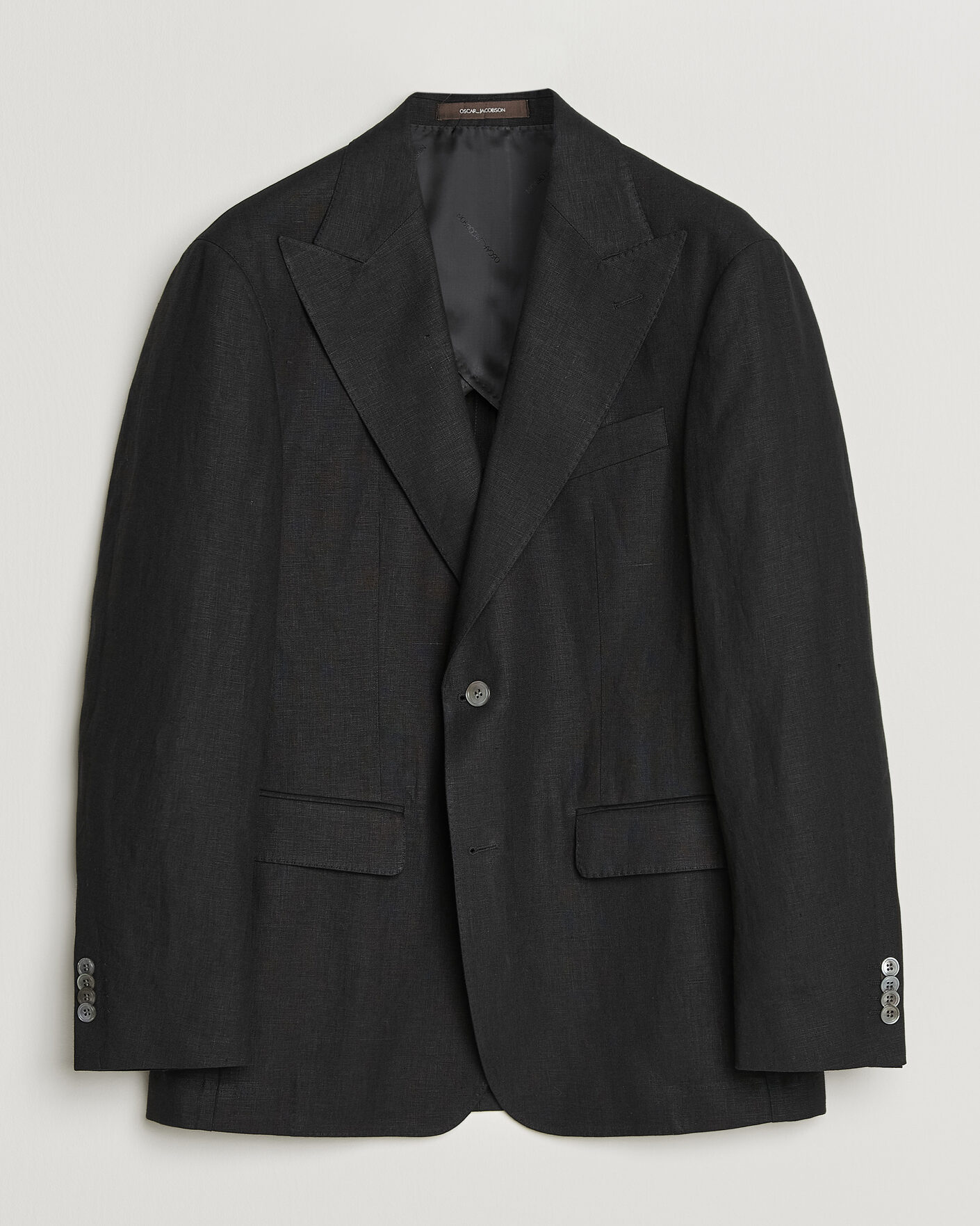 Herr | Kavajer | Oscar Jacobson | Rufus Soft Linen Blazer Black