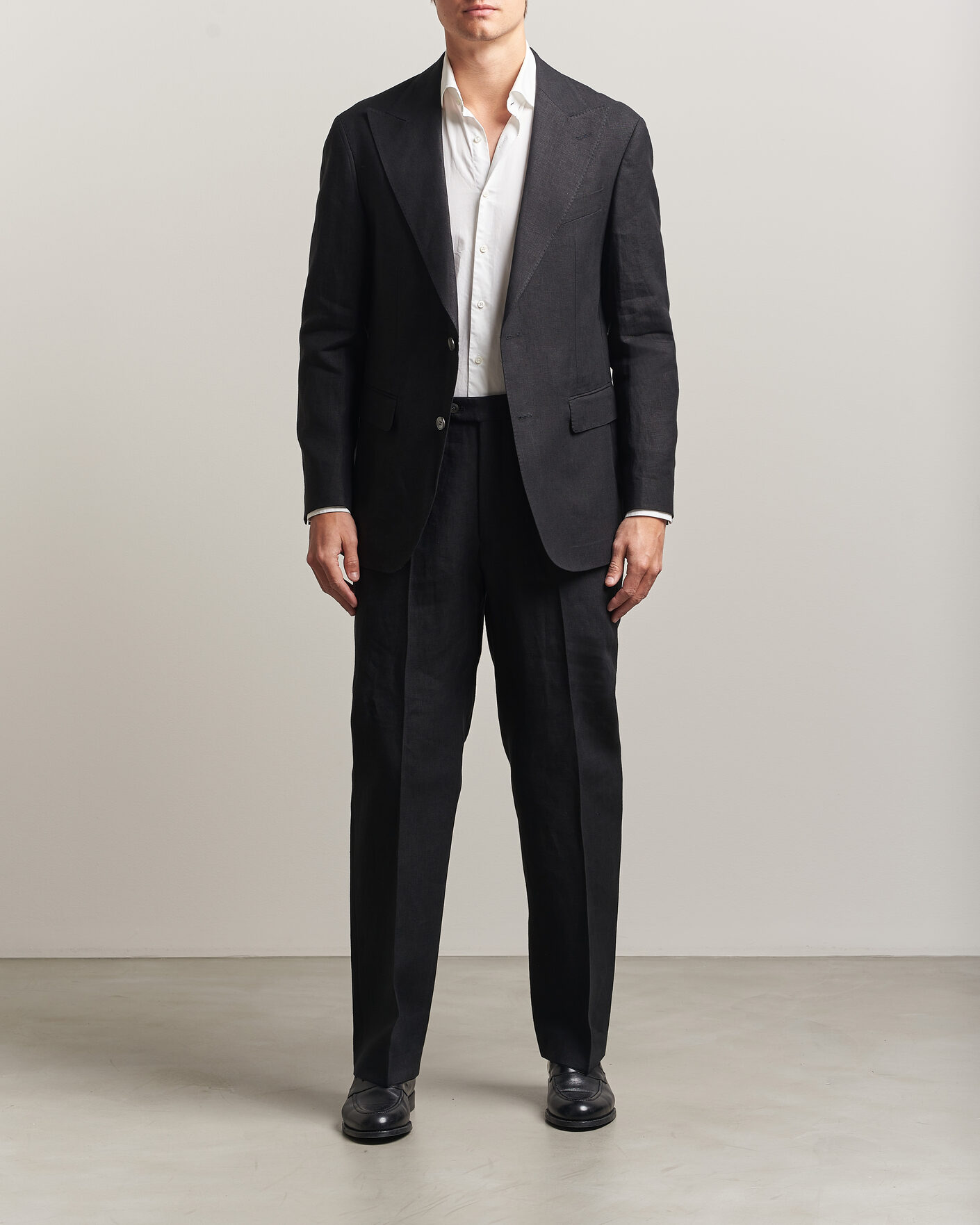 Herr | Kavajer | Oscar Jacobson | Rufus Soft Linen Blazer Black