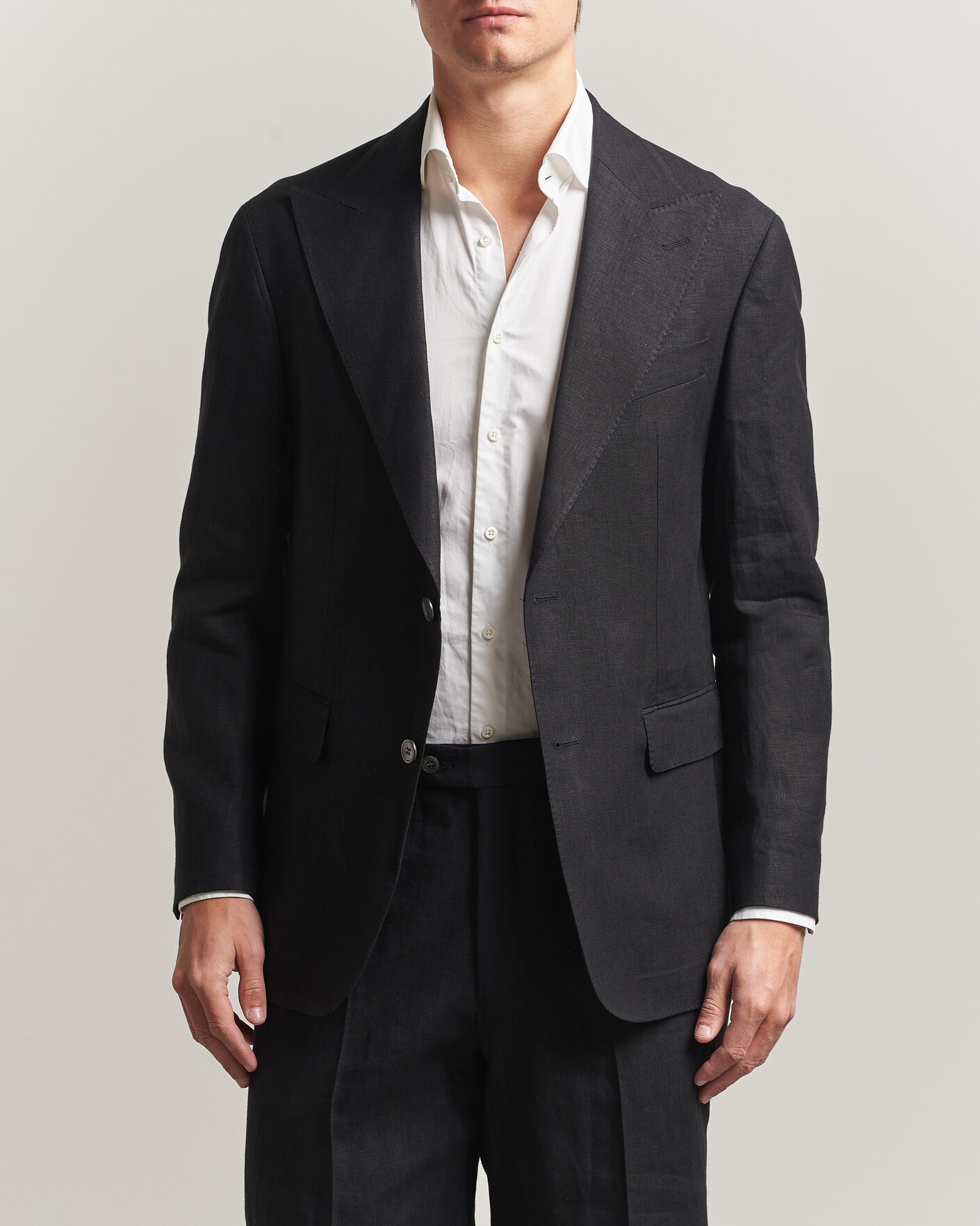 Herr | Kavajer | Oscar Jacobson | Rufus Soft Linen Blazer Black