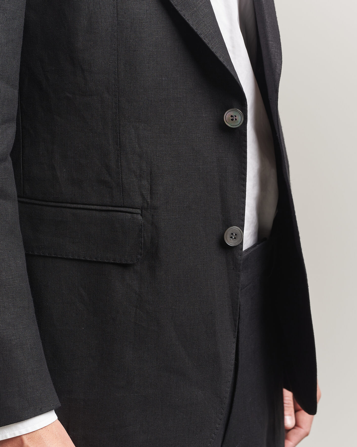 Herr | Kavajer | Oscar Jacobson | Rufus Soft Linen Blazer Black