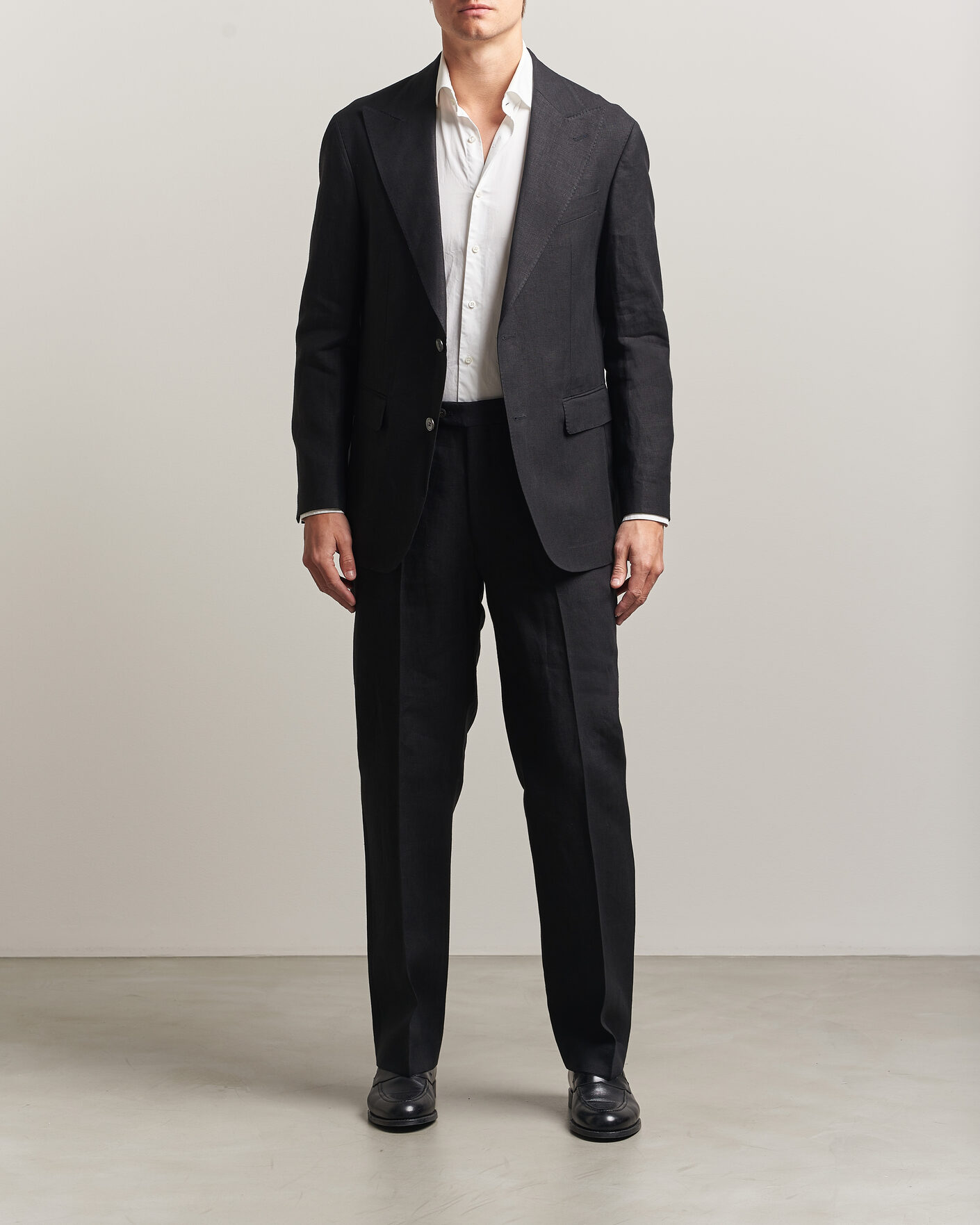 Herr | Byxor | Oscar Jacobson | Dell S Linen Trousers Black