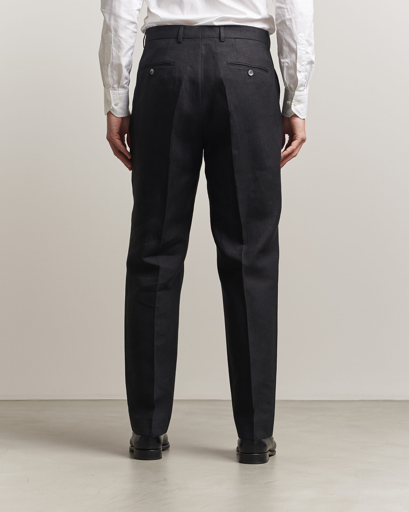 Herr | Byxor | Oscar Jacobson | Dell S Linen Trousers Black