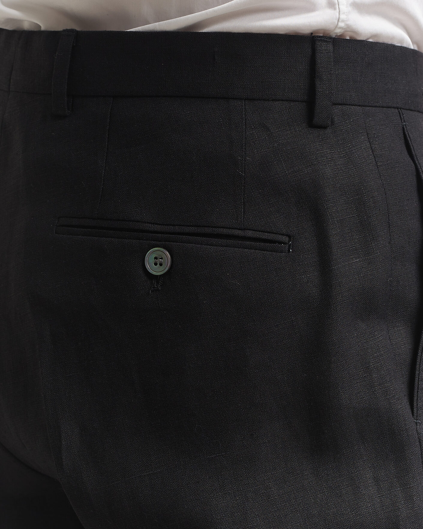 Herr | Byxor | Oscar Jacobson | Dell S Linen Trousers Black