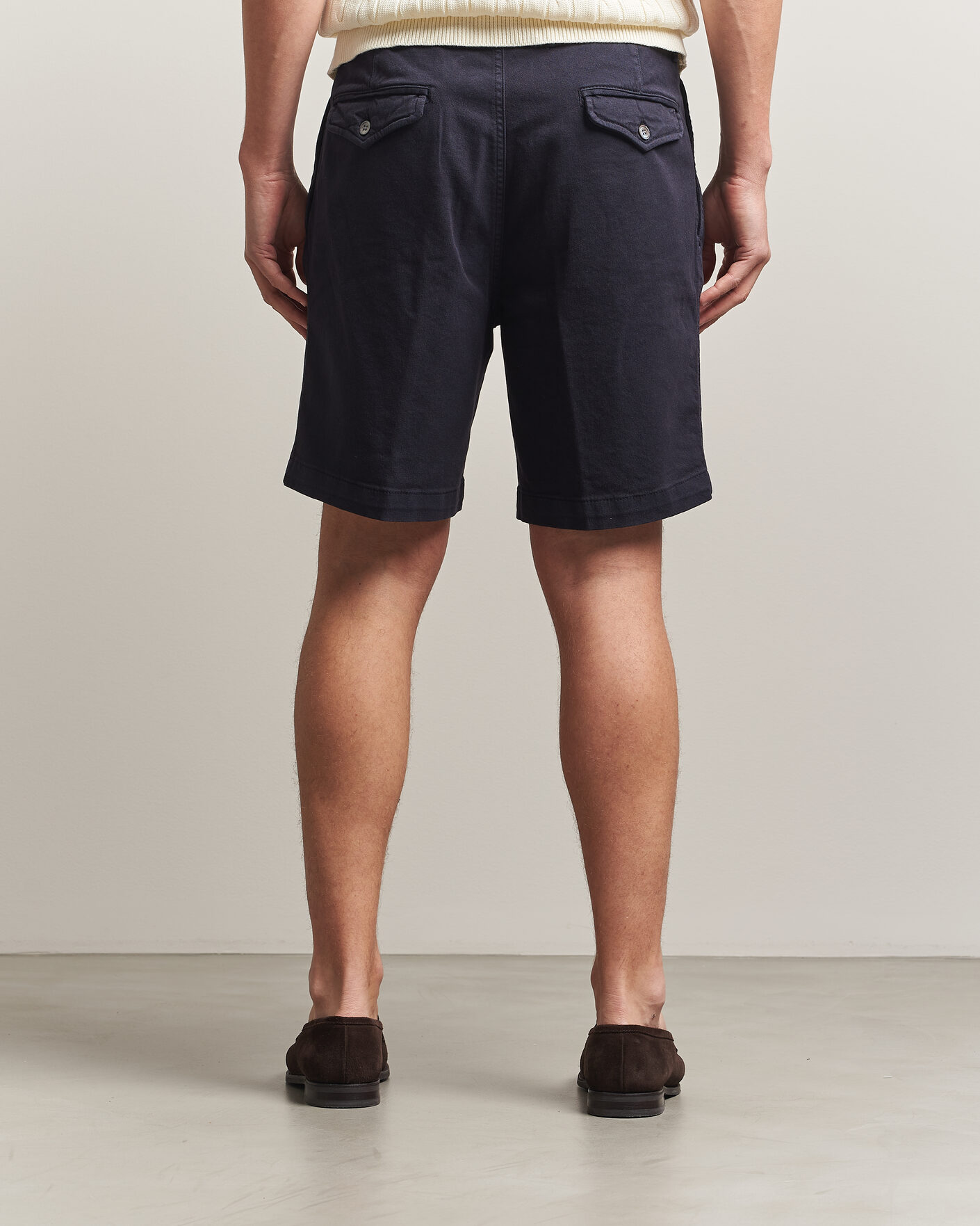 Herr | Shorts | Oscar Jacobson | Tanker Pleat Shorts Navy