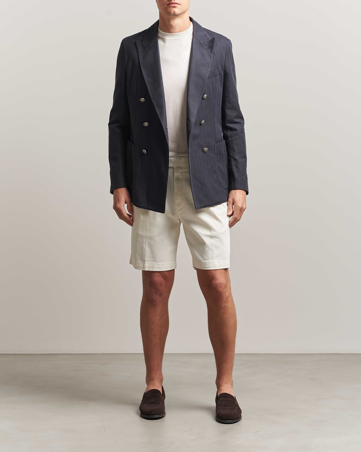Herr | Shorts | Oscar Jacobson | Tanker Pleat Shorts White