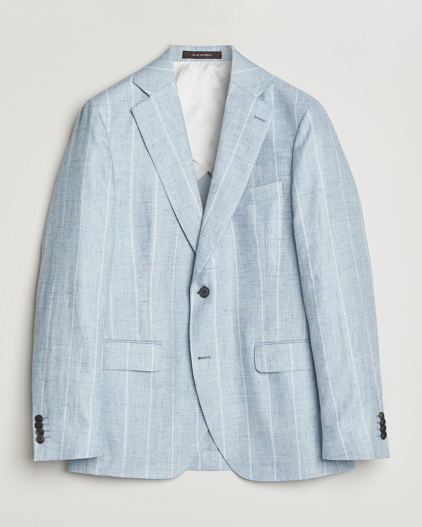 Herr | Kavajer | Oscar Jacobson | Ferry Soft Linen/Cotton Blazer Light Blue