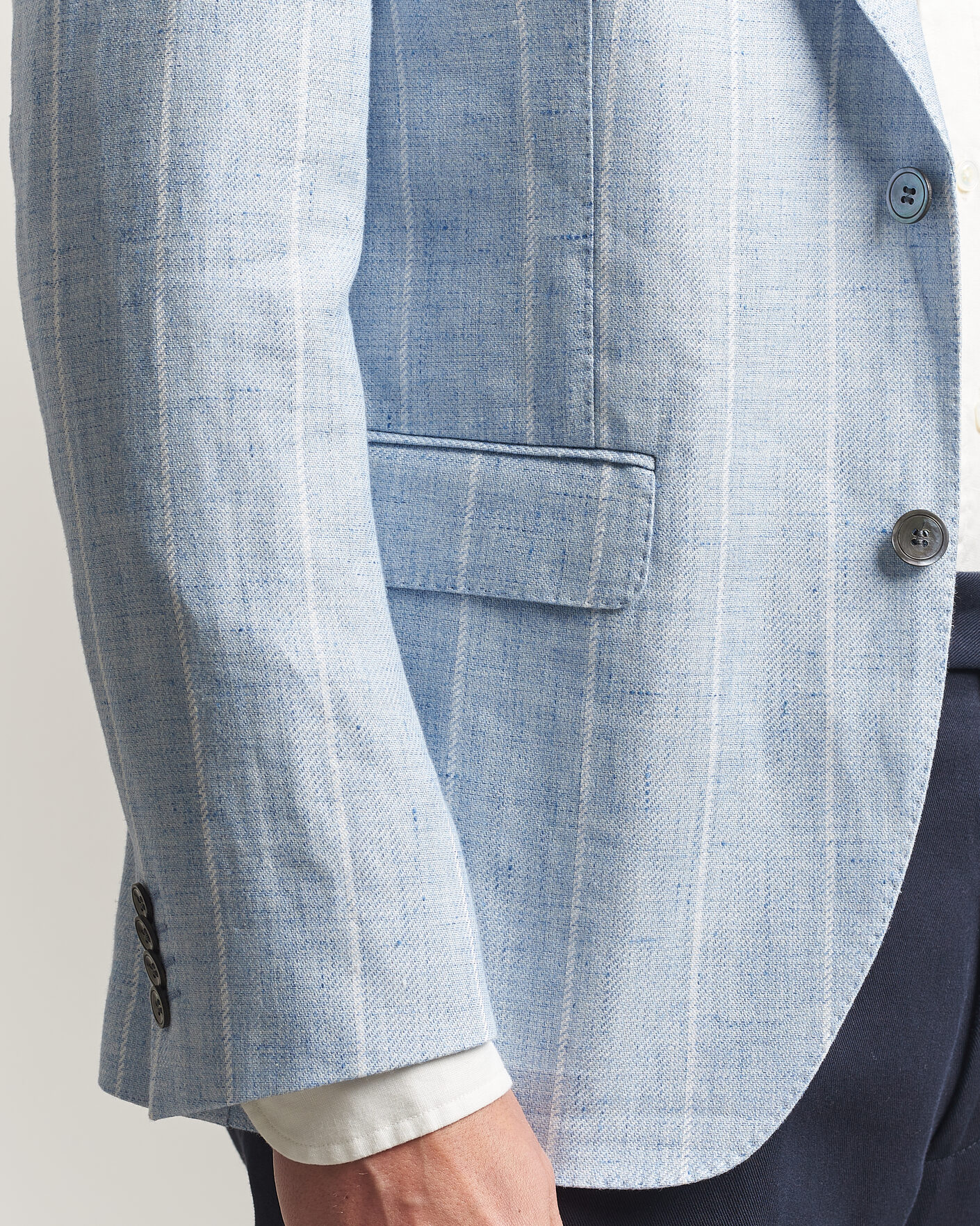 Herr | Kavajer | Oscar Jacobson | Ferry Soft Linen/Cotton Blazer Light Blue